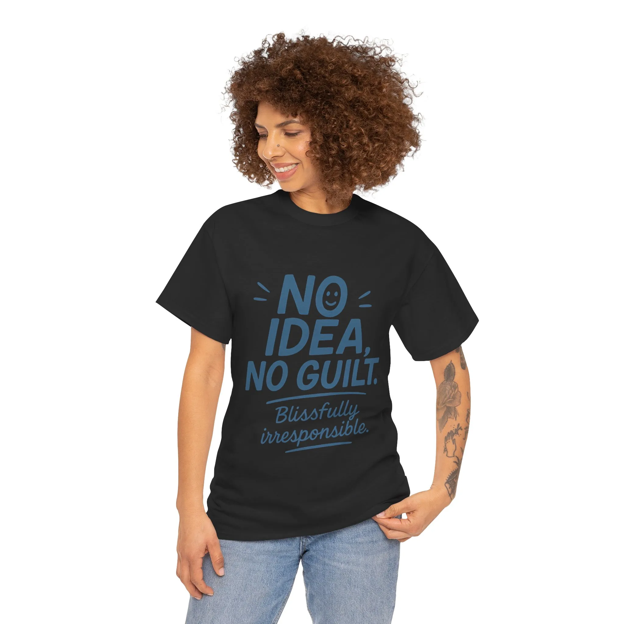 Funny No Idea Womens T-Shirt, No Guilt Quote Shirt, Irresponsible Humor Tee, Relaxed Fit Gift for Her, Funny Quote Shirt, Funny Quote Shirt - Image 8