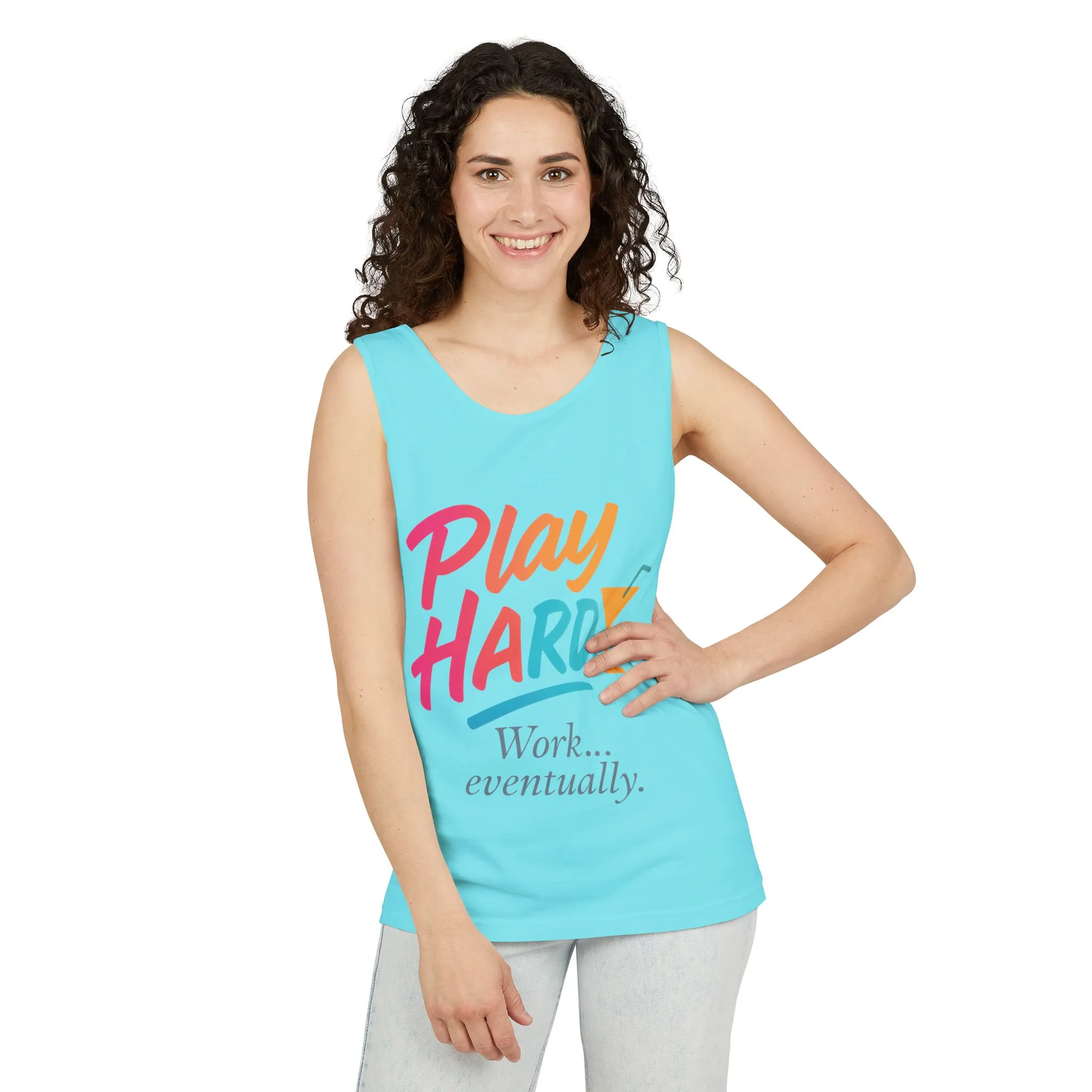 Play Hard Work Eventually Tank Top - Casual Summer Apparel, Womens Beachwear, Resort Wear, Gift for Friends, Vacation Essential - Image 22