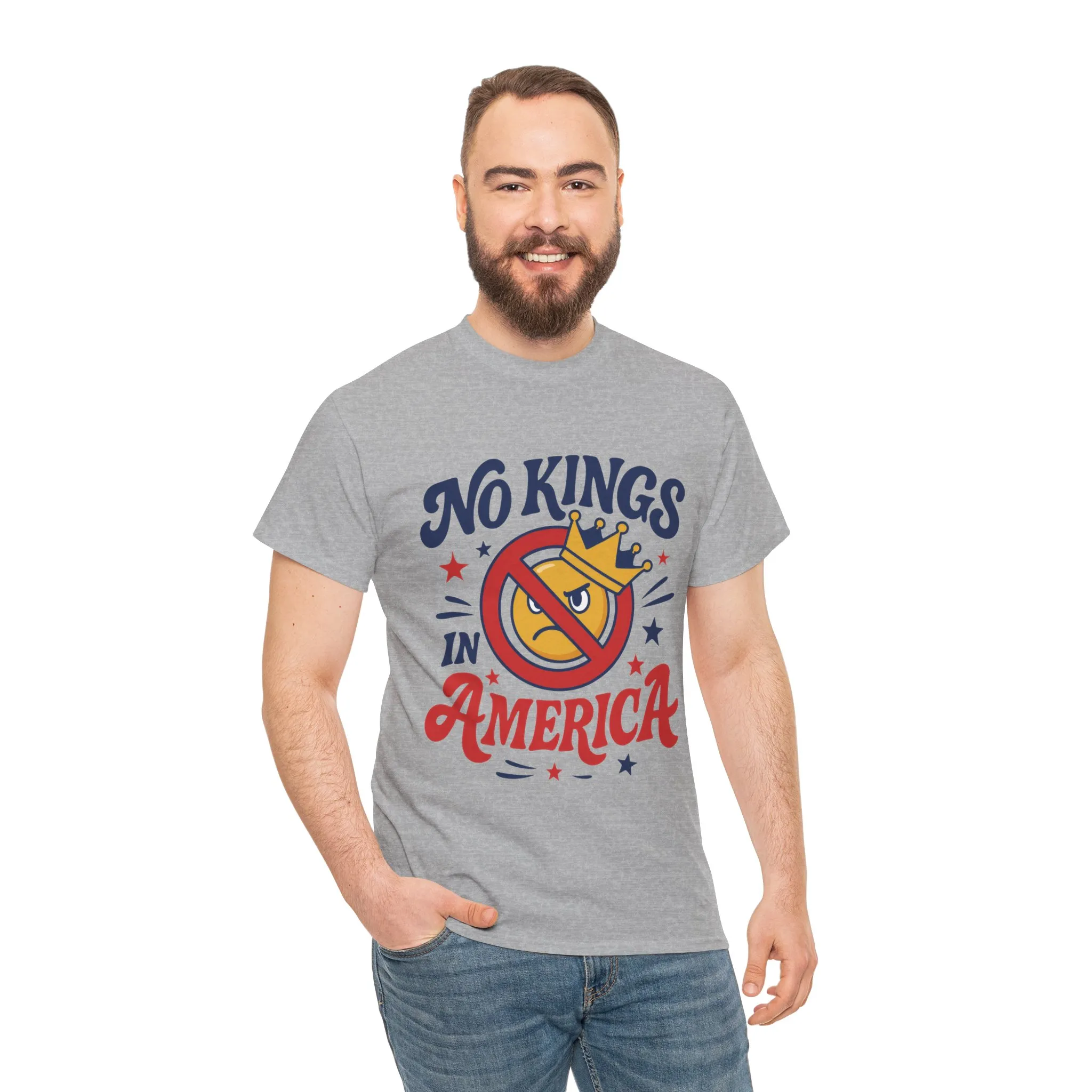 No Kings in America Unisex T-Shirt - Funny Patriotic Anti Monarchy Tee - 4th of July USA Shirt, Political Rallies, Statement Wear - Image 6