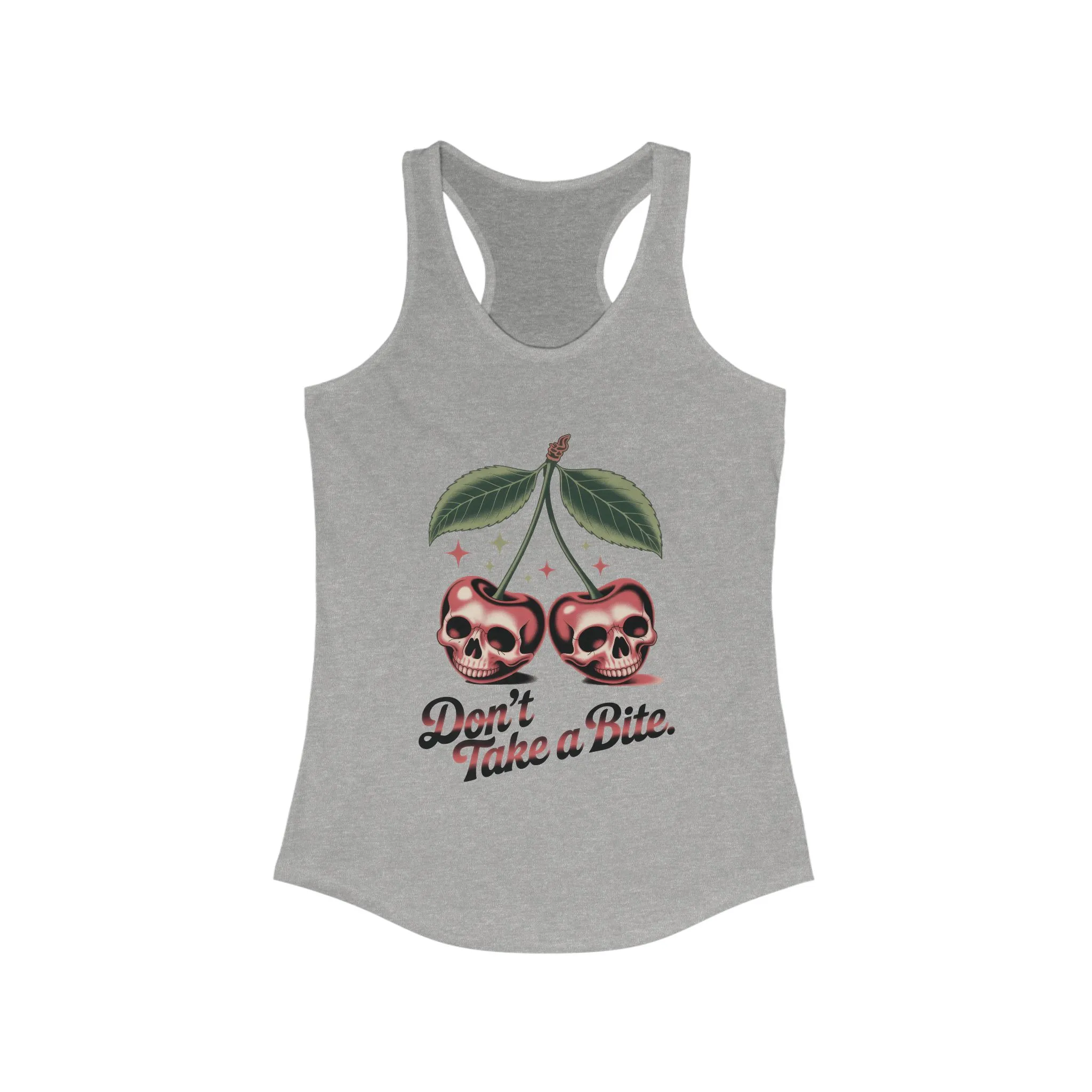 Skull Cherry Womens Tank Top, Edgy Tee, Halloween Apparel, Cute Gothic Fruit Graphic Tank for Women, Funny Dark Style Tee, Summer Wear - Image 7