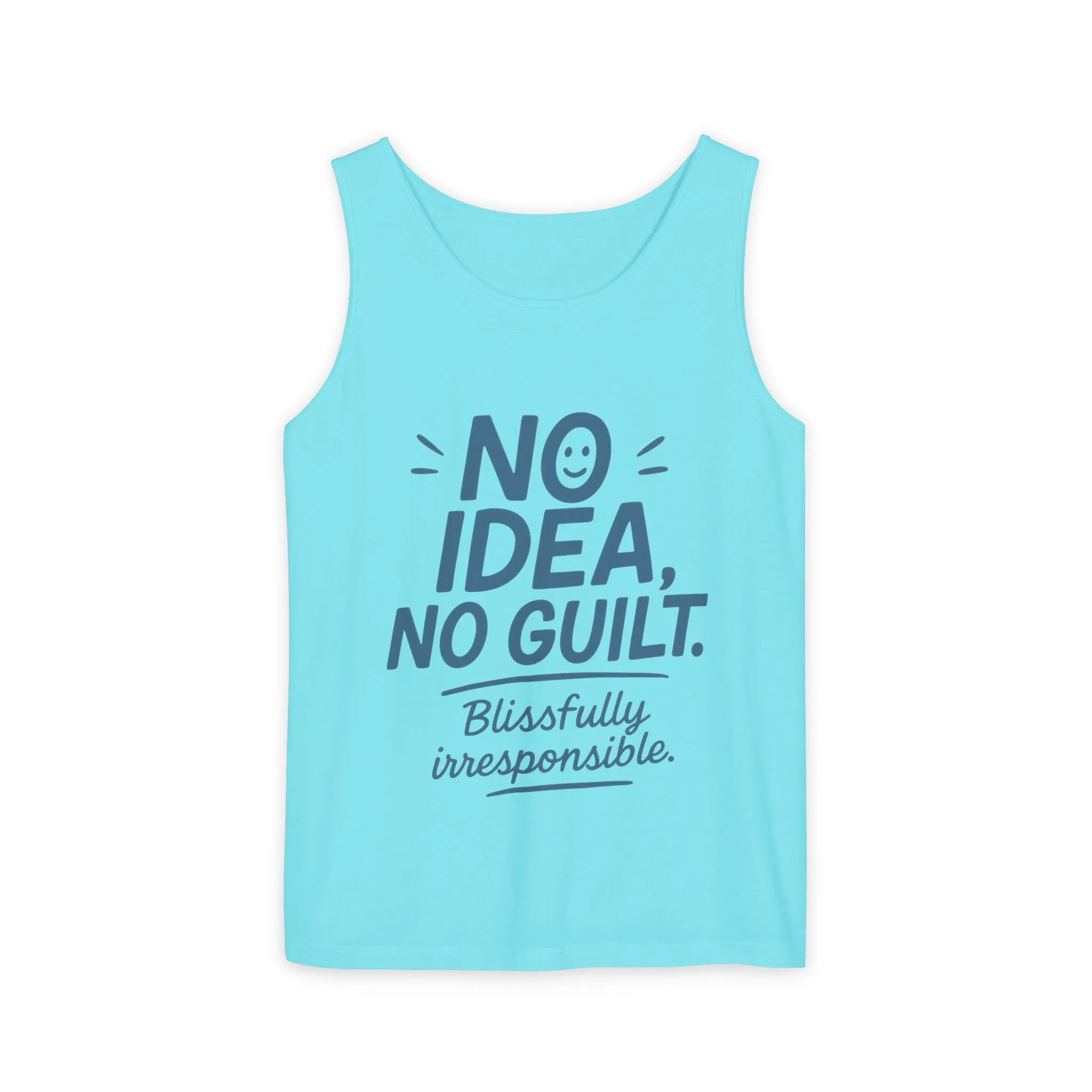 Womens No Guilt Tank Top, No Idea Funny Quote, Blissfully Irresponsible Workout Tee, Casual Sleeveless Top, Summer Activewear, Relaxed Style - Image 9