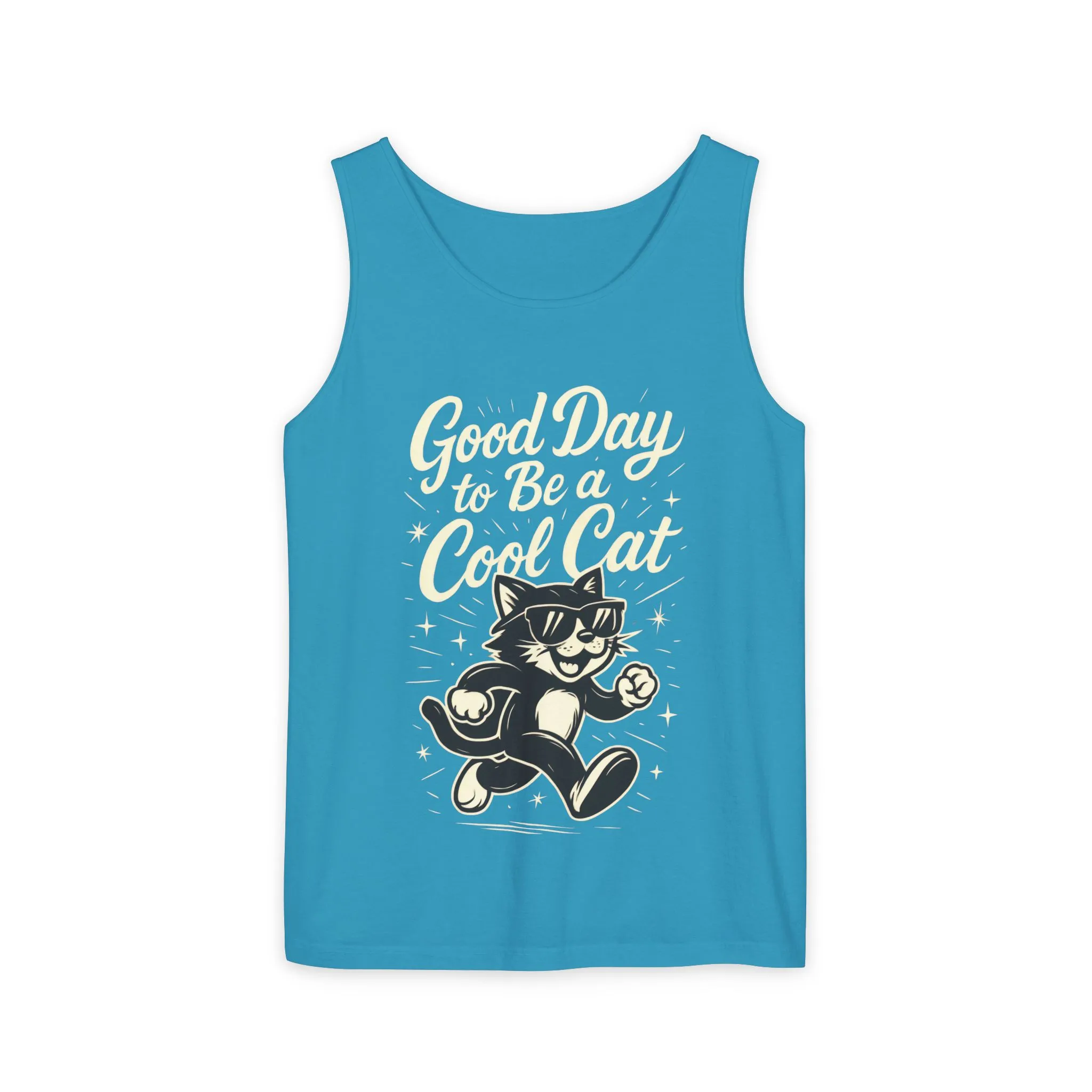 Cool Cat Womens Tank Top - Good Day to Be a Cool Cat Retro Kitty Sleeveless Shirt - Funny Summer Top, Gift for Cat Lovers - Image 5