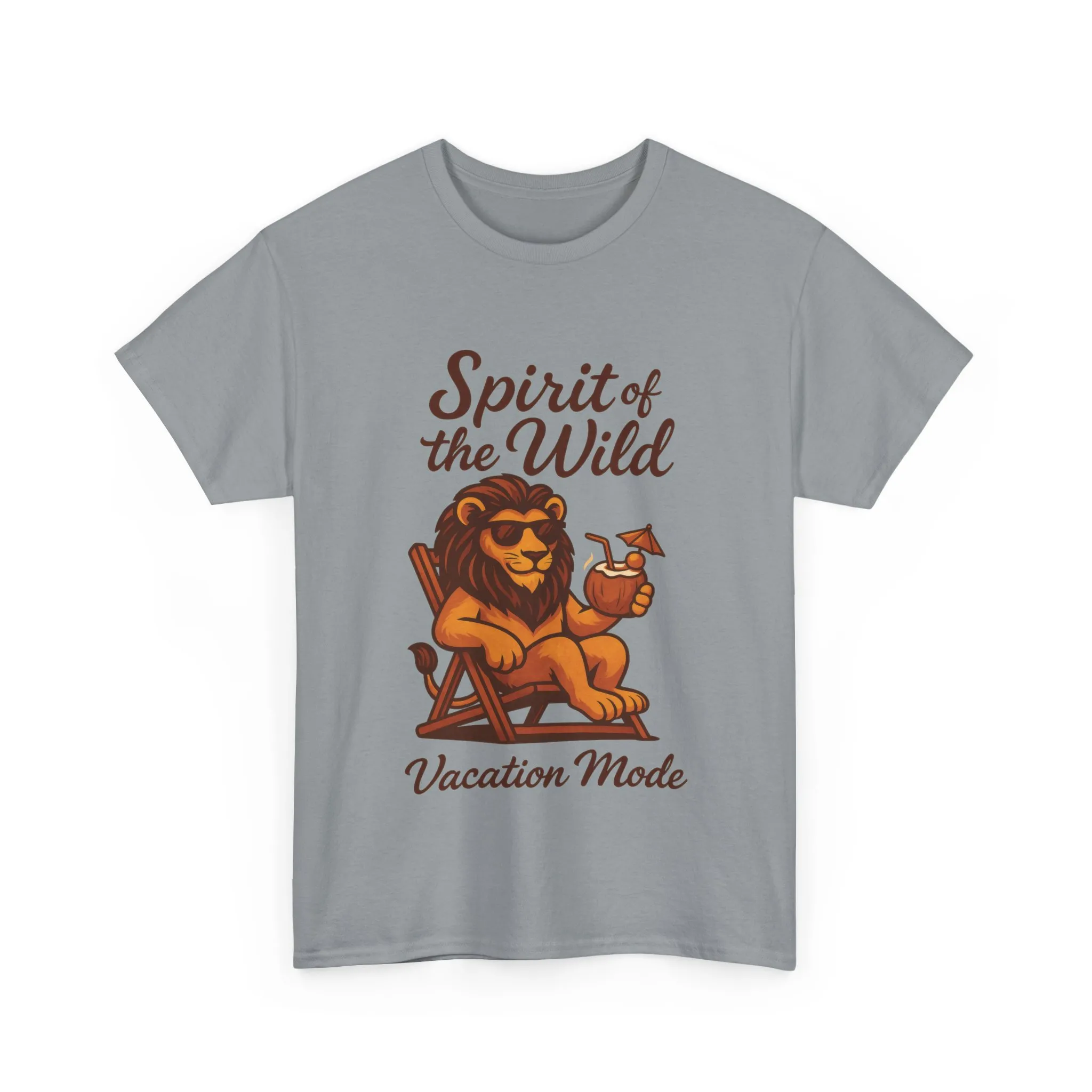 Spirit of the Wild Lion Shirt for Men - Vacation Mode Funny Summer Tee - Relaxed Jungle King Graphic, Vacation Mode, Perfect for Vacations - Image 2