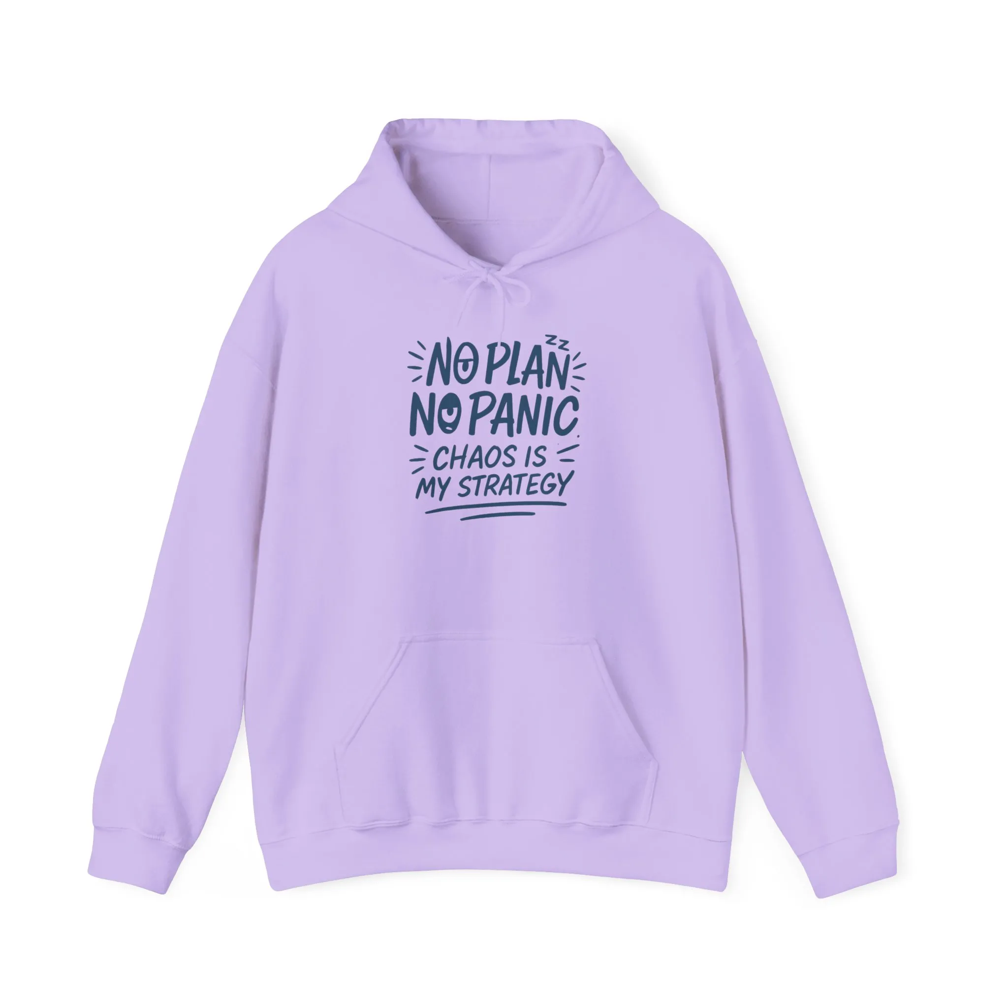 Chaos Is My Strategy Hooded Sweatshirt, Women's Pullover for Stress Relief, No Plan No Panic, Cute Winter Layering for Women, Humorous Gift - Image 25