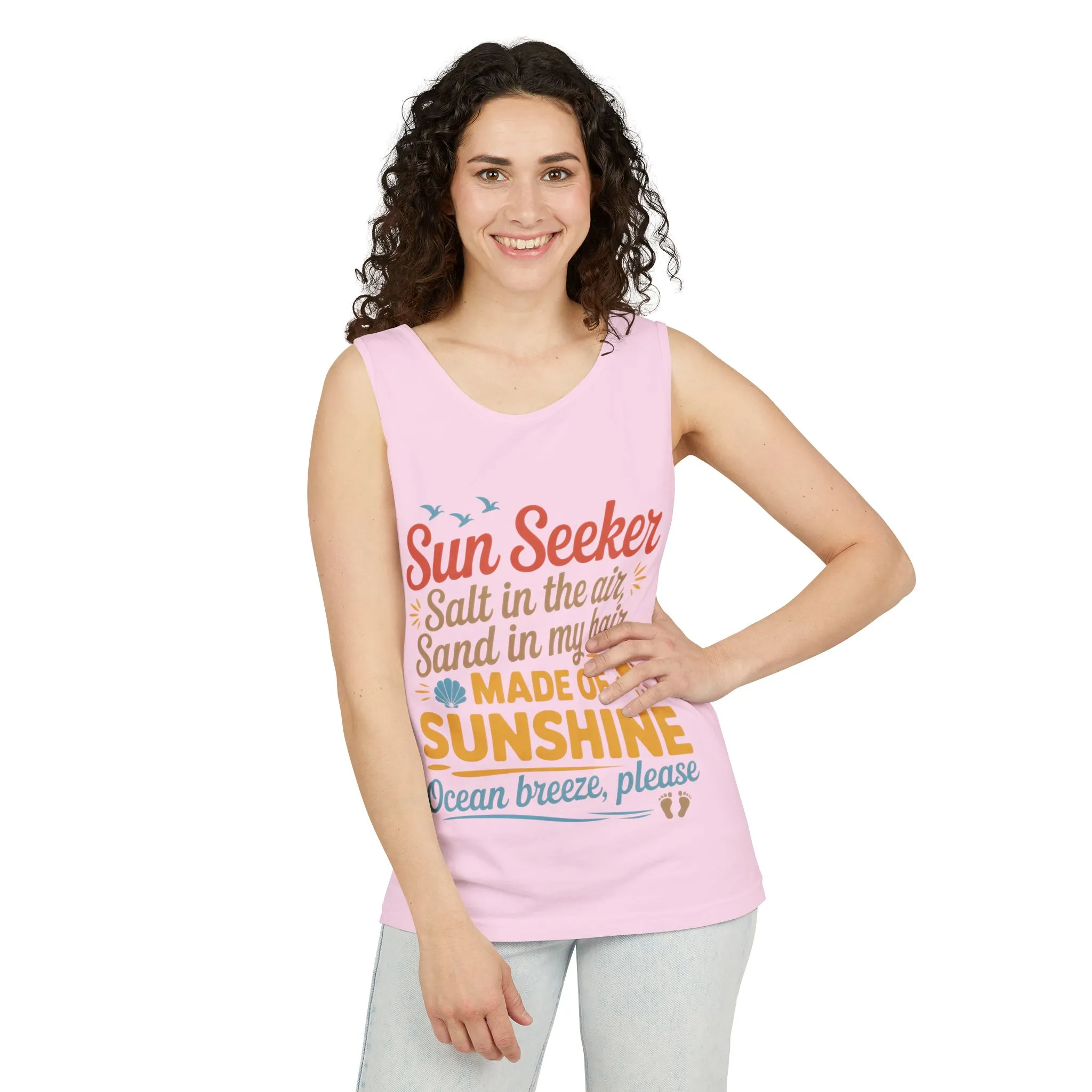 Sun Seeker Summer Quote Tank Top, Made of Sunshine Beach Vibes Tee, Ocean Breeze Please Tank Top for Women, Salt in the Air Sand Top - Image 36