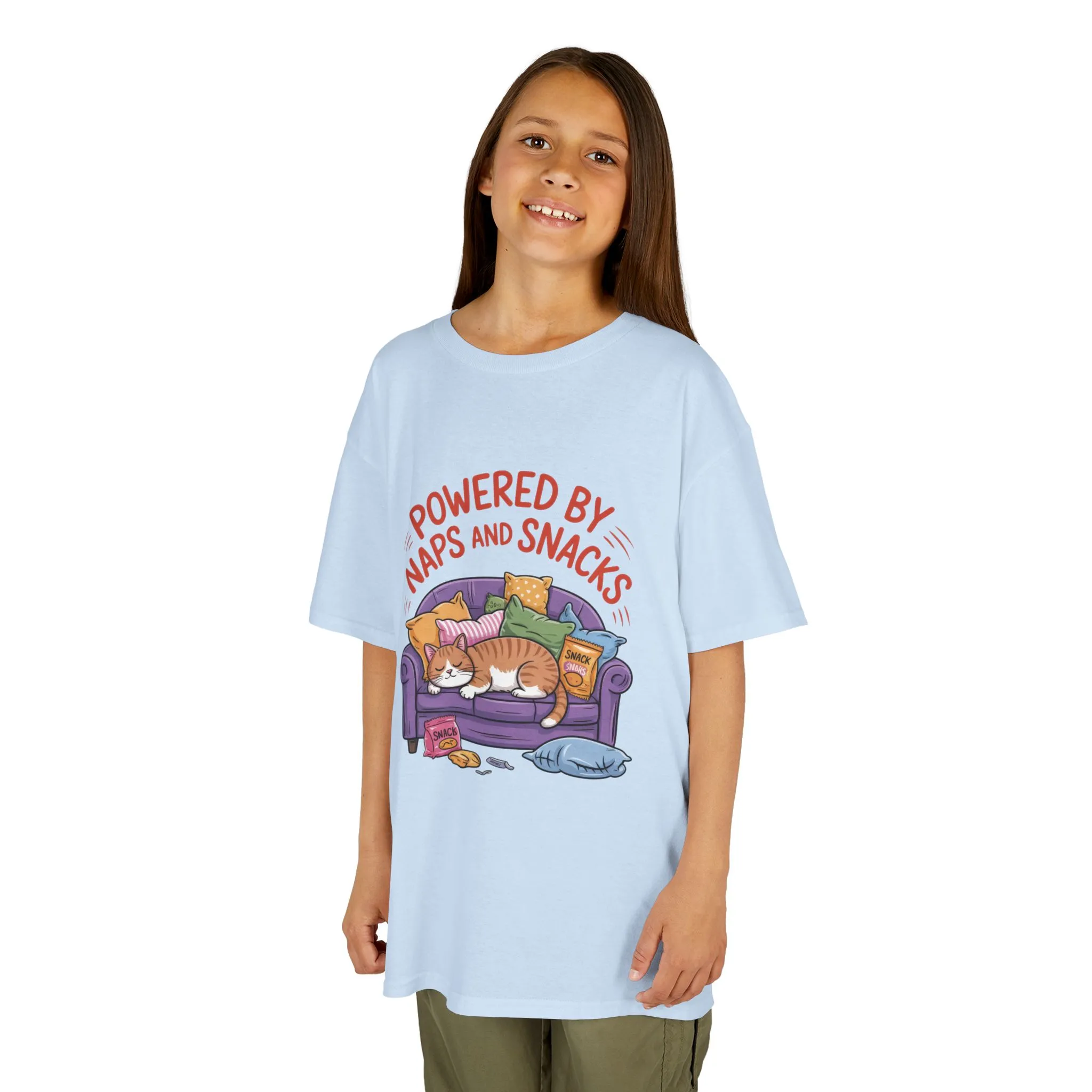 Kids Powered by Naps and Snacks Tee, Funny Kids T-Shirt, Cat Lover Gift, Birthday Present, Cute Cotton Tee, Everyday Wear - Image 14