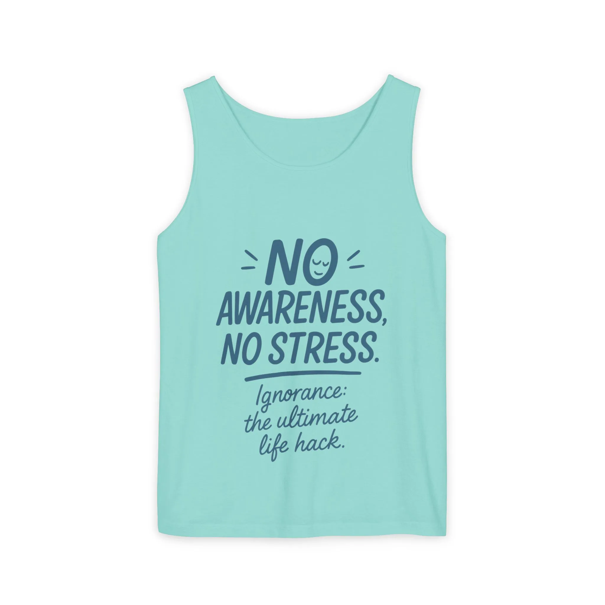 Womens No Awareness Racerback Tank Top, Funny No Stress Quote, Ignorance Life Hack, Workout Sleeveless Shirt, Motivational Shirt, Yoga - Image 9