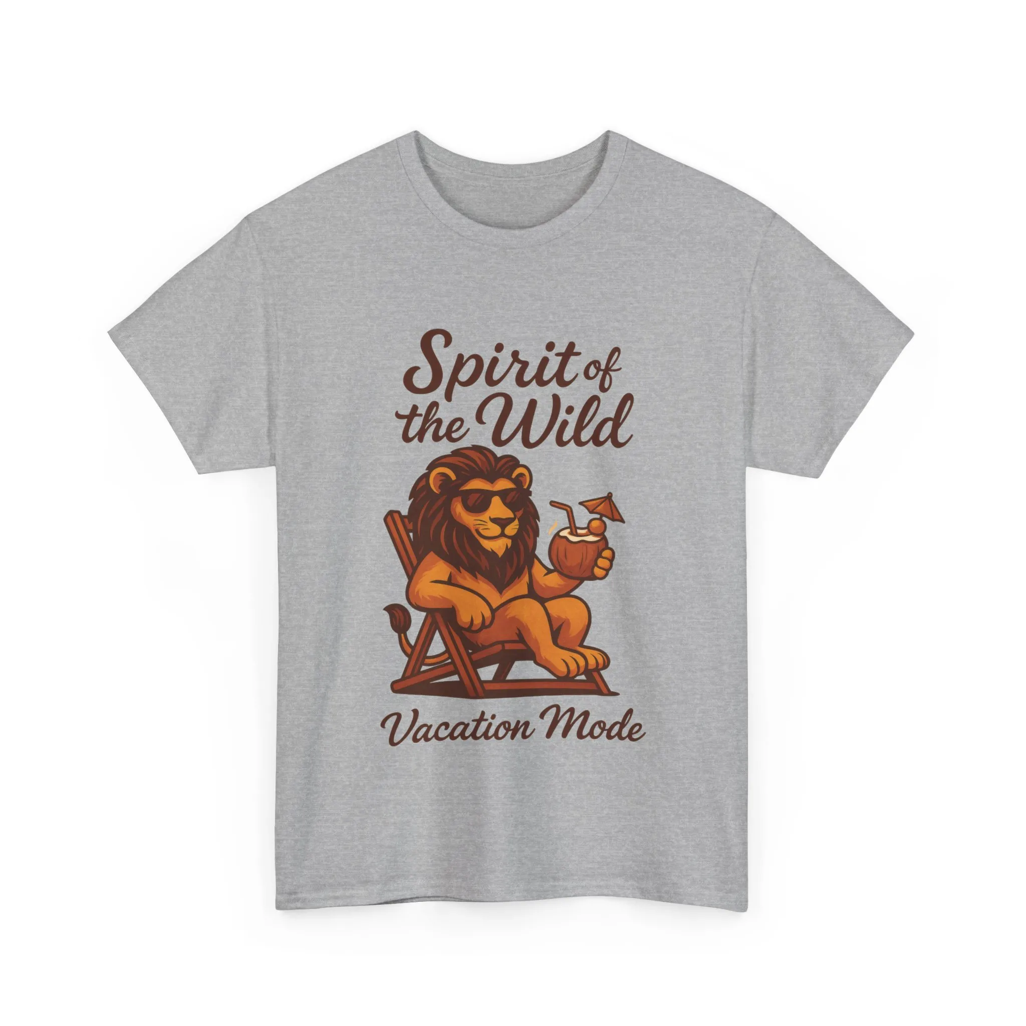 Spirit of the Wild Lion Shirt for Men - Vacation Mode Funny Summer Tee - Relaxed Jungle King Graphic, Vacation Mode, Perfect for Vacations - Image 7