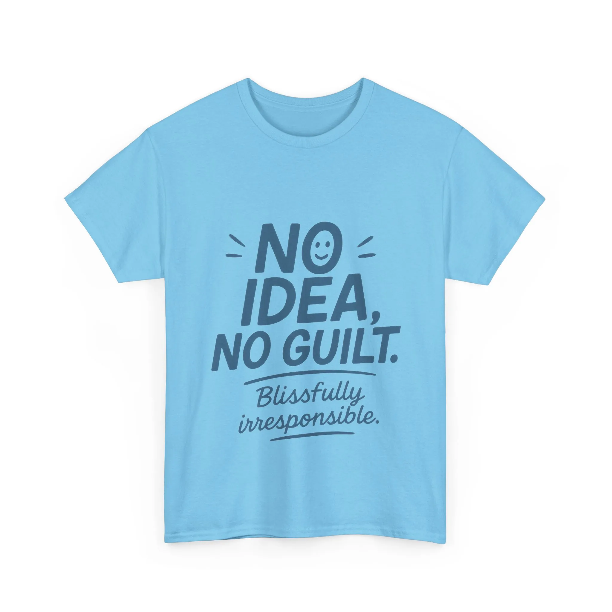 Funny No Idea Mens T-Shirt, No Guilt Blissfully Irresponsible Quote, Casual Relaxed Fit Tee, Humor Gift for Him, Humorous T-Shirt - Image 13