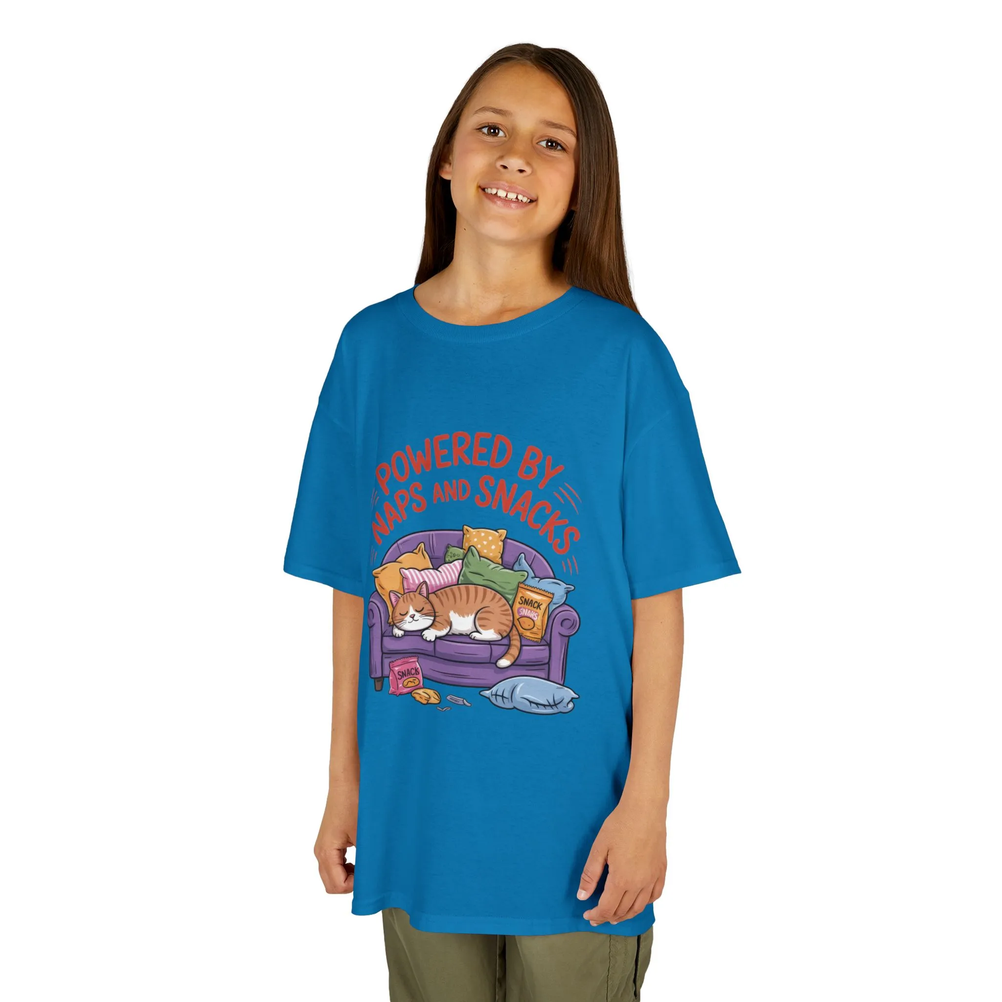 Kids Powered by Naps and Snacks Tee, Funny Kids T-Shirt, Cat Lover Gift, Birthday Present, Cute Cotton Tee, Everyday Wear - Image 16