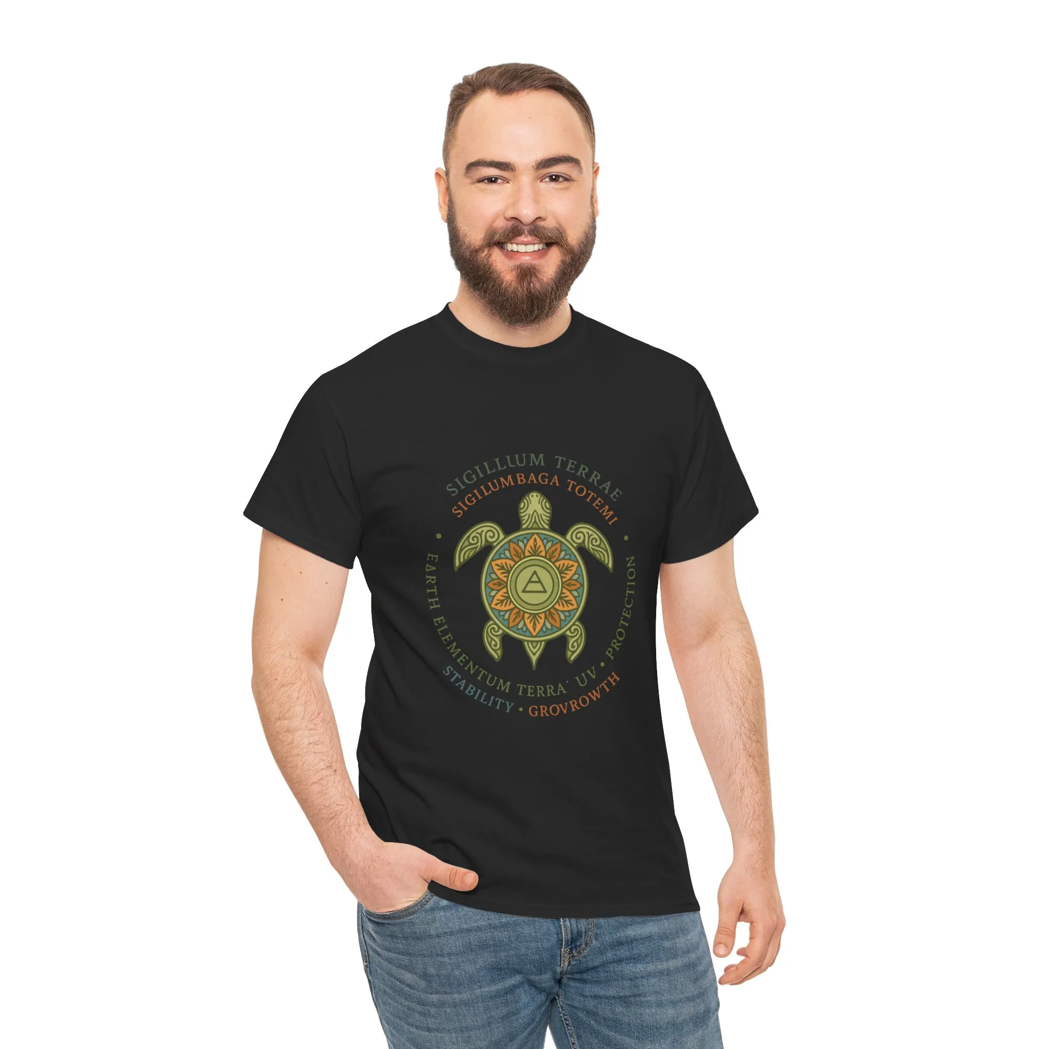 Earth Totem Turtle Unisex T-Shirt, Sigillum Terrae Symbol, Elemental Growth Unisex Tee, Spiritual UV Protection Shirt, Nature Symbol Gift - Image 12