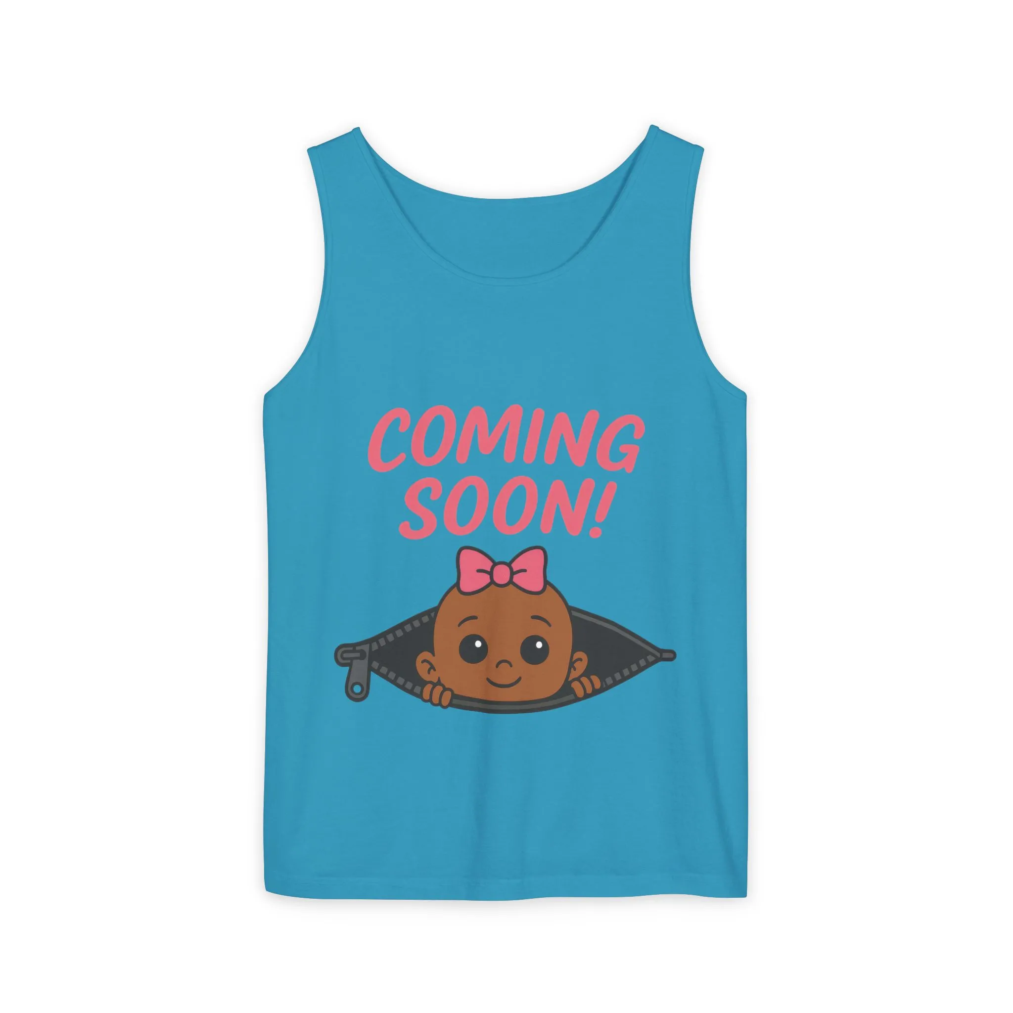 Coming Soon Maternity Tank Top, Cute Baby Girl Pregnancy Announcement Shirt, Expecting Mom Gift, Gender Reveal Tank, Baby Shower Gift - Image 11