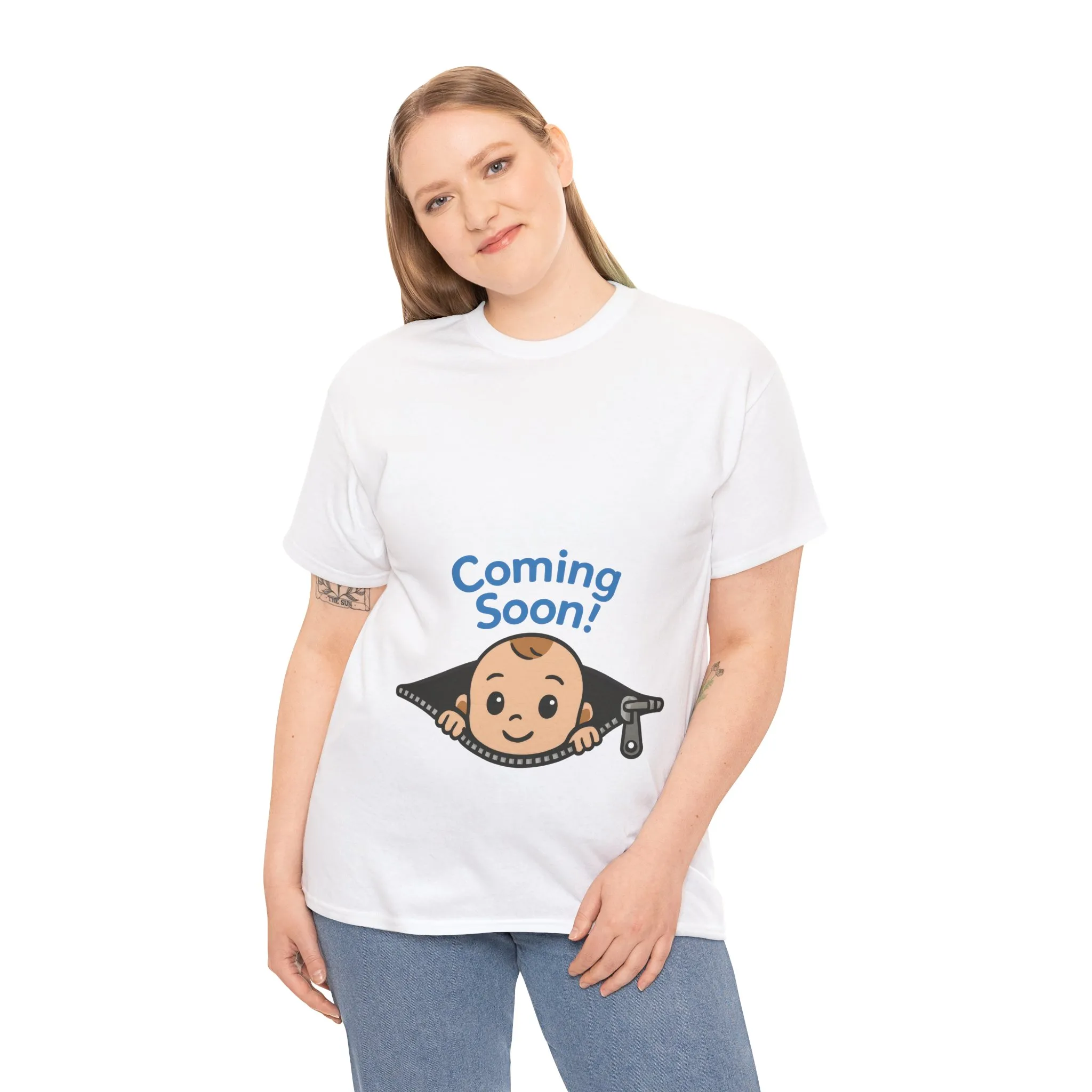 Coming Soon Maternity Tee, Cute Baby Boy Pregnancy Announcement Tee, Funny Expecting Mom Gift, Gender Reveal Tee, Baby Shower Top - Image 6