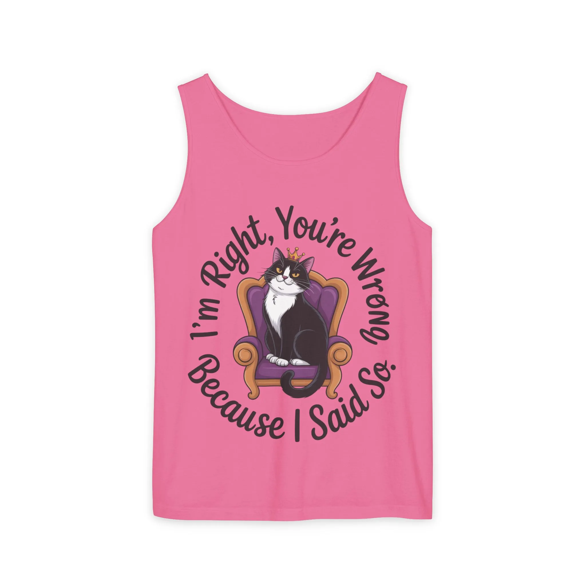 Funny Cat Queen Tank Top, Sassy Cat Graphic Tee for Women, Cat Mom Humor Tee Gift, Funny Graphic T-Shirt, I'm Right, You're Wrong Tee - Image 29