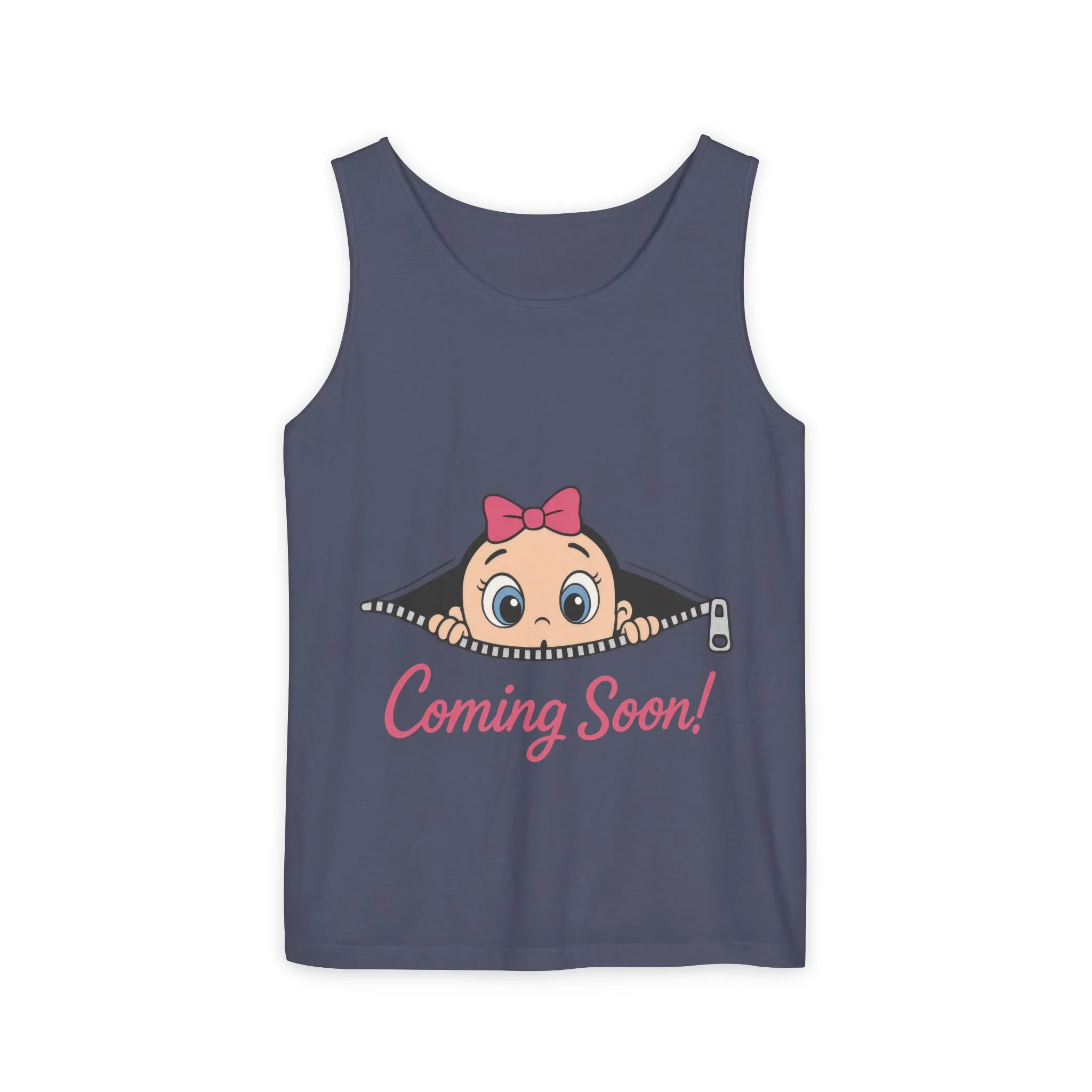 Coming Soon Maternity Tank Top, Cute Baby Girl Pregnancy Announcement Shirt, Expecting Mom Gift, Gender Reveal Tank, Baby Shower Gift - Image 15
