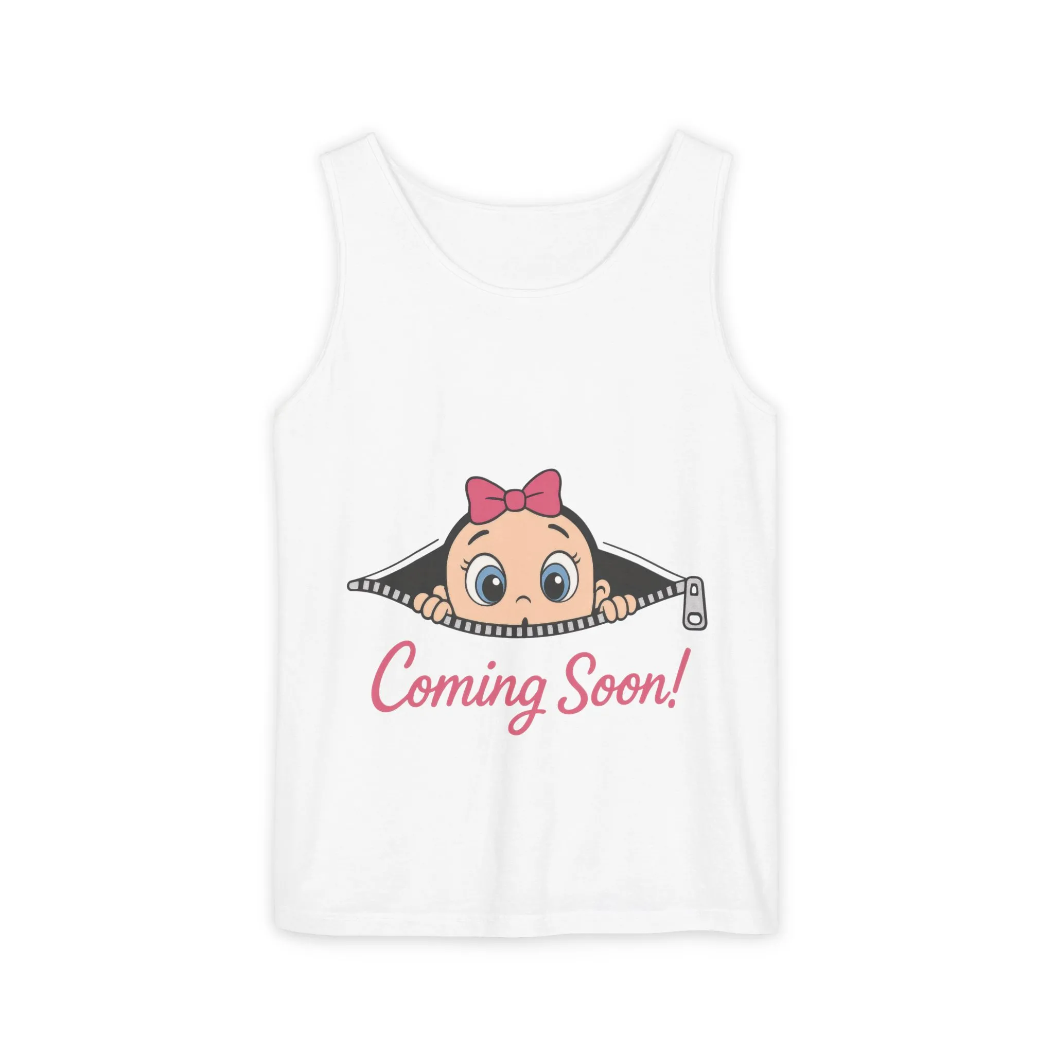 Coming Soon Maternity Tank Top, Cute Baby Girl Pregnancy Announcement Shirt, Expecting Mom Gift, Gender Reveal Tank, Baby Shower Gift - Image 3