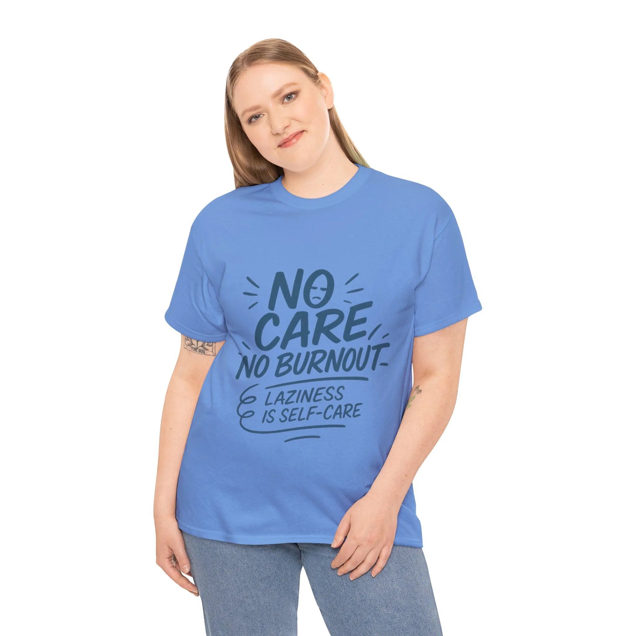 Funny Lazy Self-Care Womens T-Shirt, No Care No Burnout Quote Shirt, Casual Relaxed Fit Tee, Gift for Mental Health Awareness, Gift for Her - Image 21