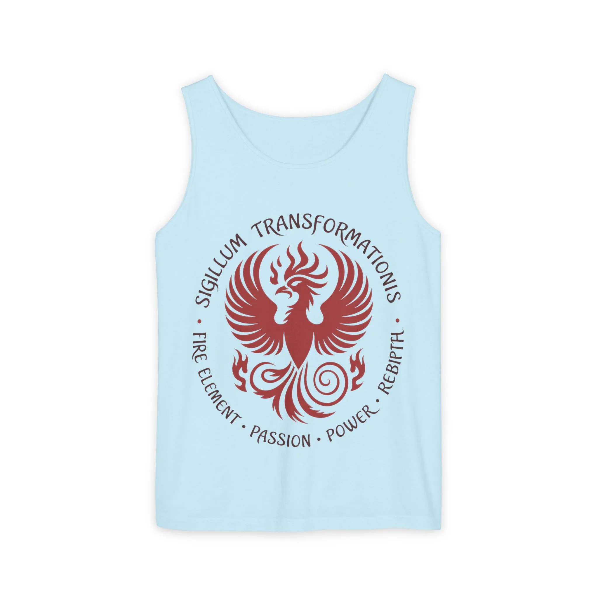 Phoenix Fire Element Tank Top, Sigillum Transformationis Seal, Passion Power Rebirth Totem, Phoenix Symbol Unisex Tank, Spiritual Tee - Image 22