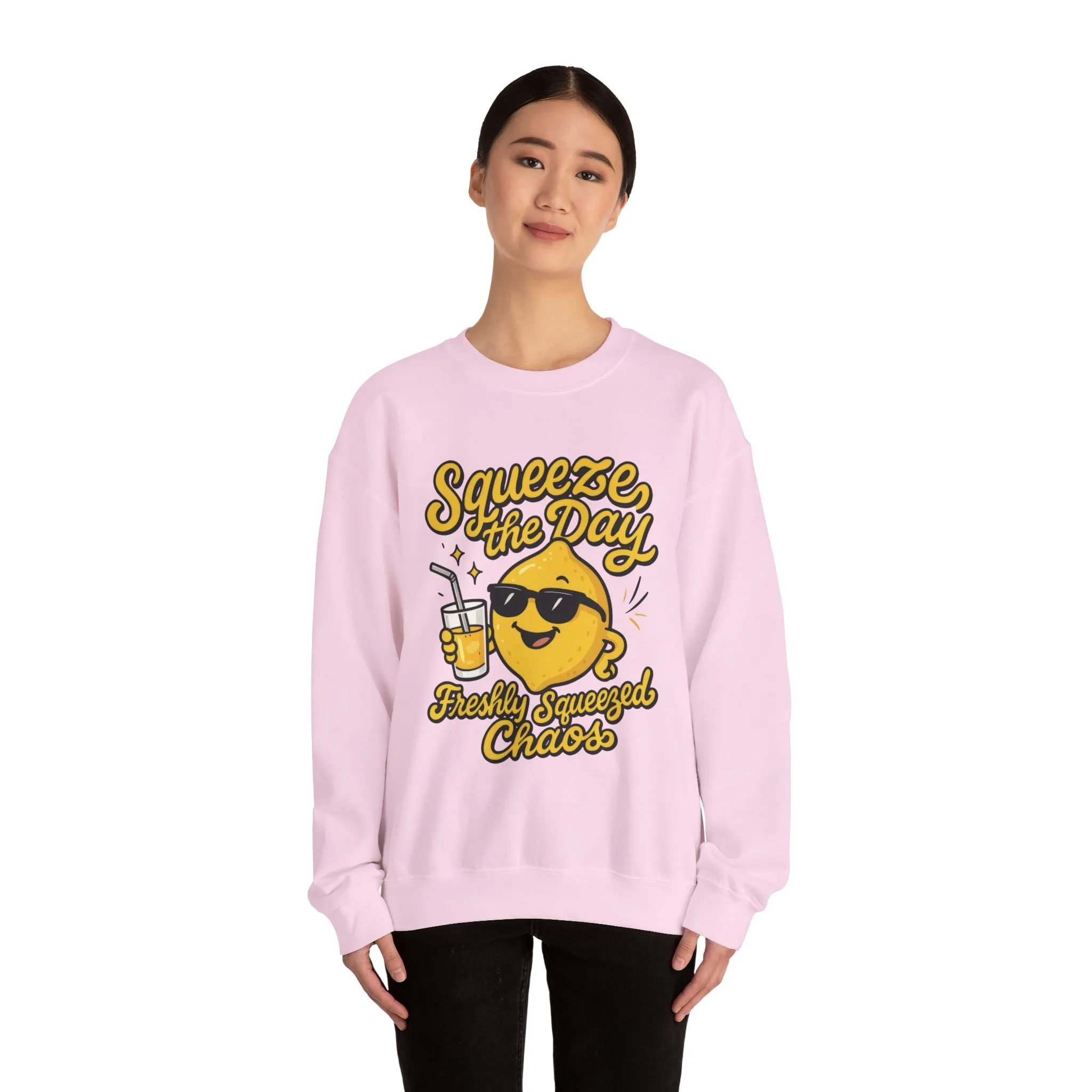 Funny Lemon Womens Sweatshirt - Squeeze The Day Freshly Squeezed Chaos Cozy Pullover - Citrus Positive Crewneck Sweatshirt, Cheerful Fashion - Image 29