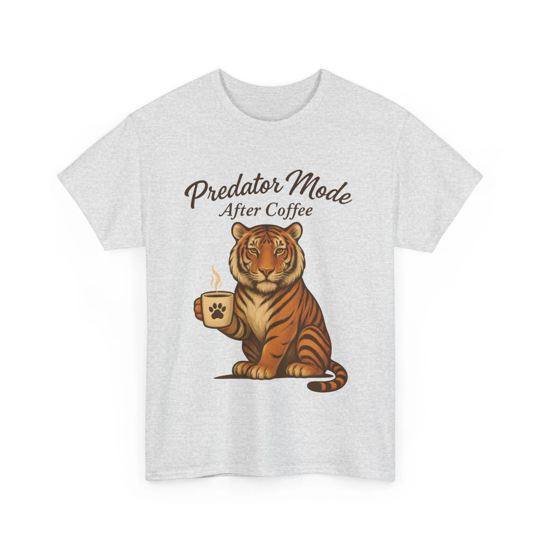 Predator Mode After Coffee Tiger Shirt, Funny Coffee Lover Tee, Mens Caffeine Graphic Tee, Morning Motivation Tiger Shirt,Coffee Addict Gift - Image 2