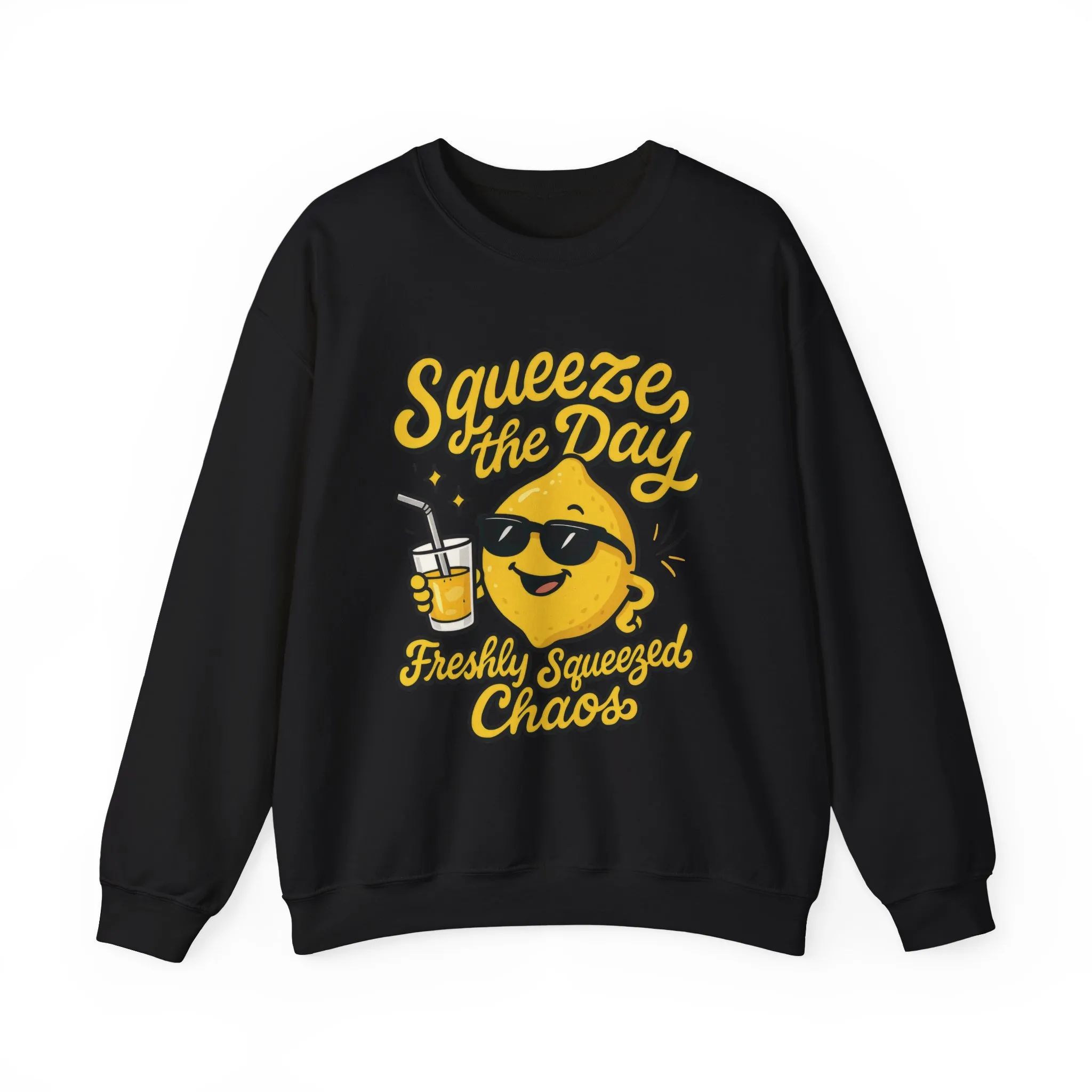 Funny Lemon Womens Sweatshirt - Squeeze The Day Freshly Squeezed Chaos Cozy Pullover - Citrus Positive Crewneck Sweatshirt, Cheerful Fashion - Image 10