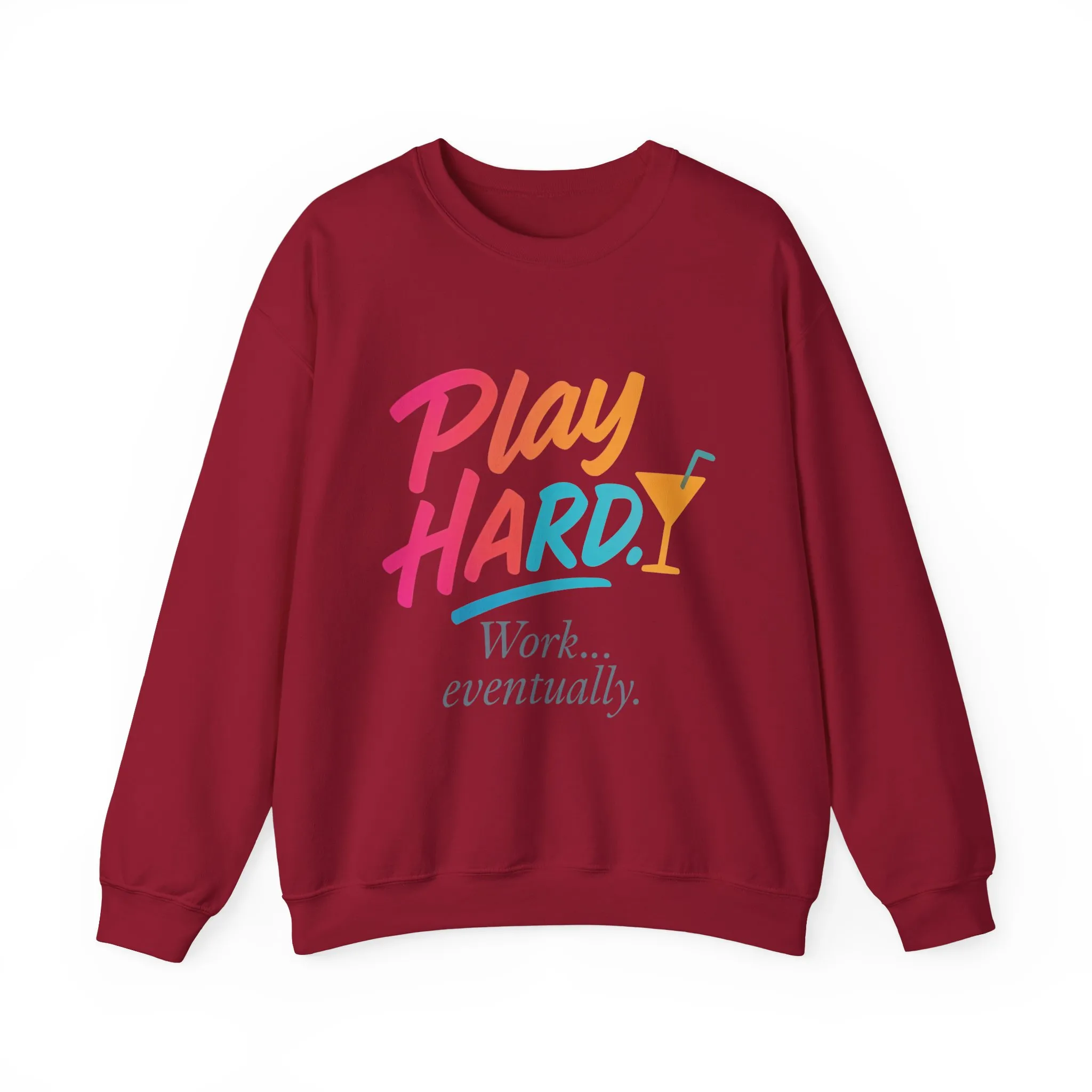 Play Hard Work Eventually Sweatshirt, Funny Cocktail Graphic Tee, Womens Party Sweatshirt, Relaxed Vacation Top, Cozy Style - Image 34