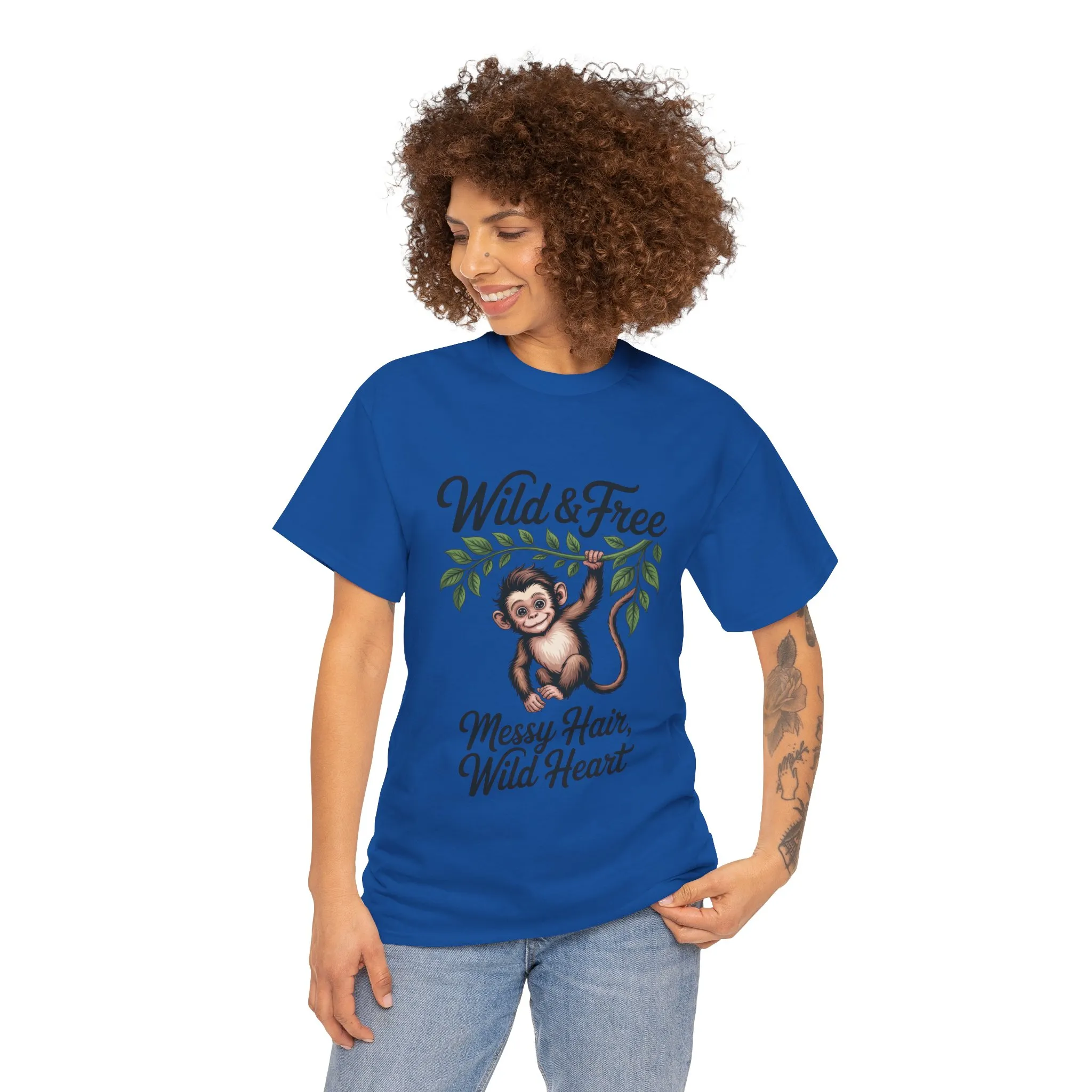 Wild & Free Monkey Shirt, Messy Hair Wild Heart Womens Tee, Cute Jungle Animal T-Shirt, Boho Adventure Graphic, Fun Nature Lover Gift - Image 17