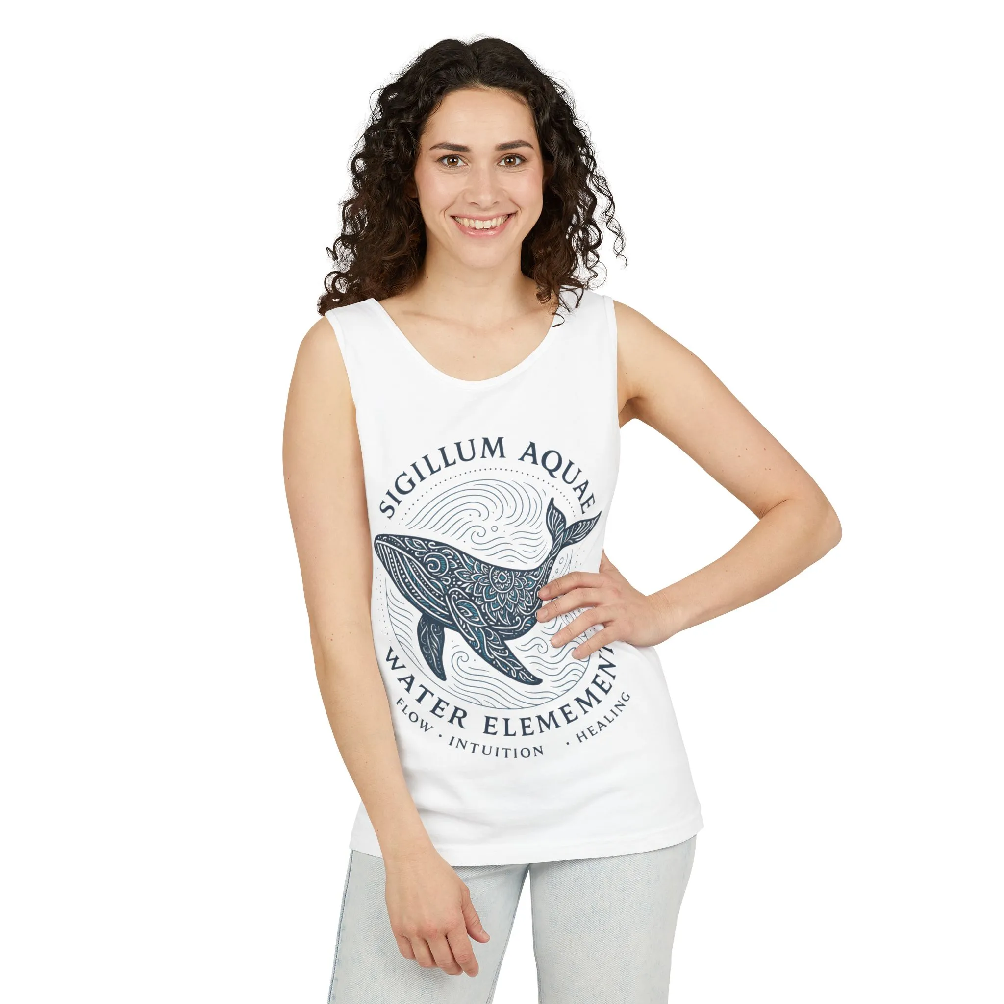 Water Element Whale Tank Top, Sigillum Aquae Symbol, Spiritual Ocean Totem Tee, Nature Energy Tee, Beachwear, Mindfulness Fashion - Image 5