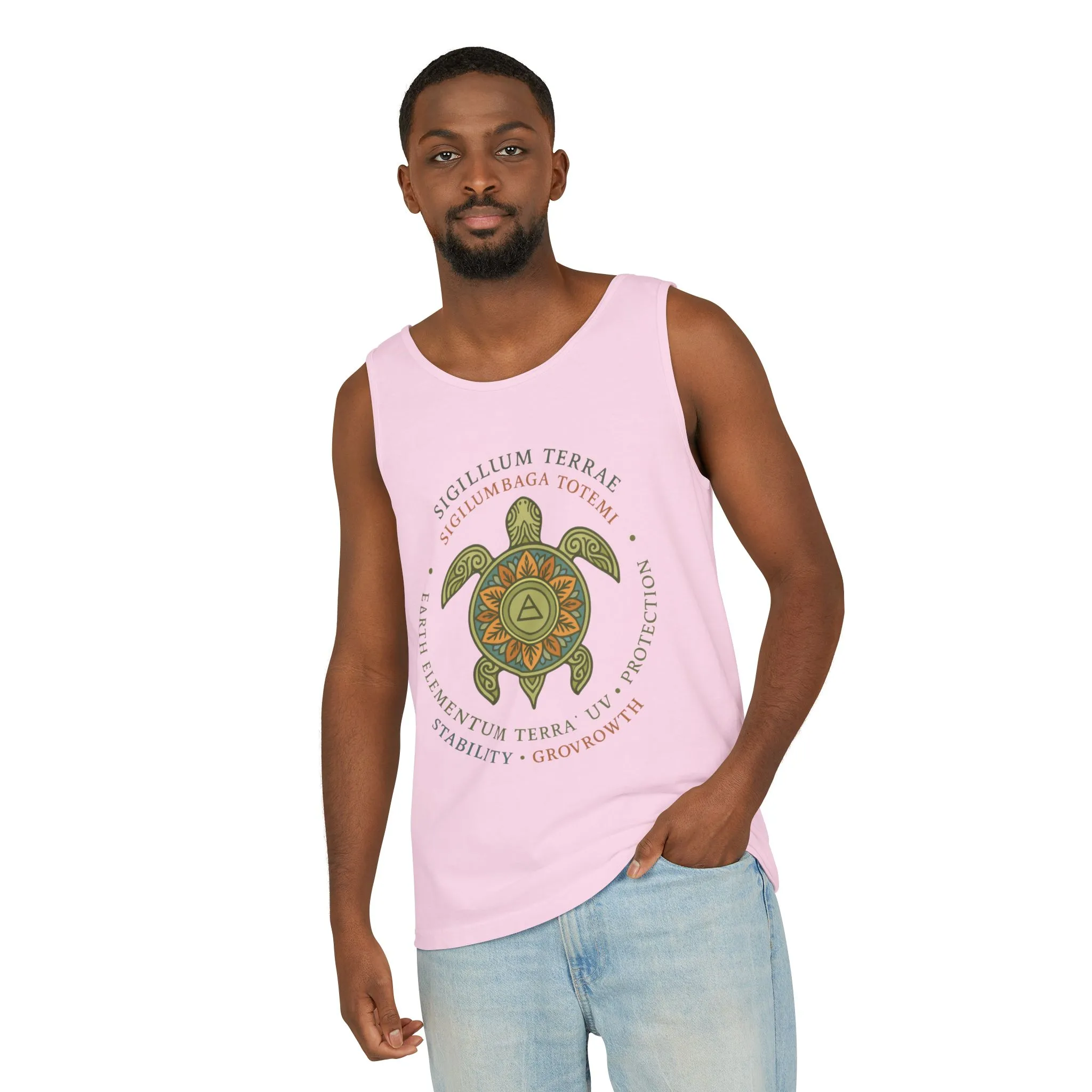 Earth Totem Turtle Womens Tank, Sigillum Terrae Symbol, Elemental Growth Tee, Nature-Inspired Tank Top with Protective Symbol, Beachwear - Image 30