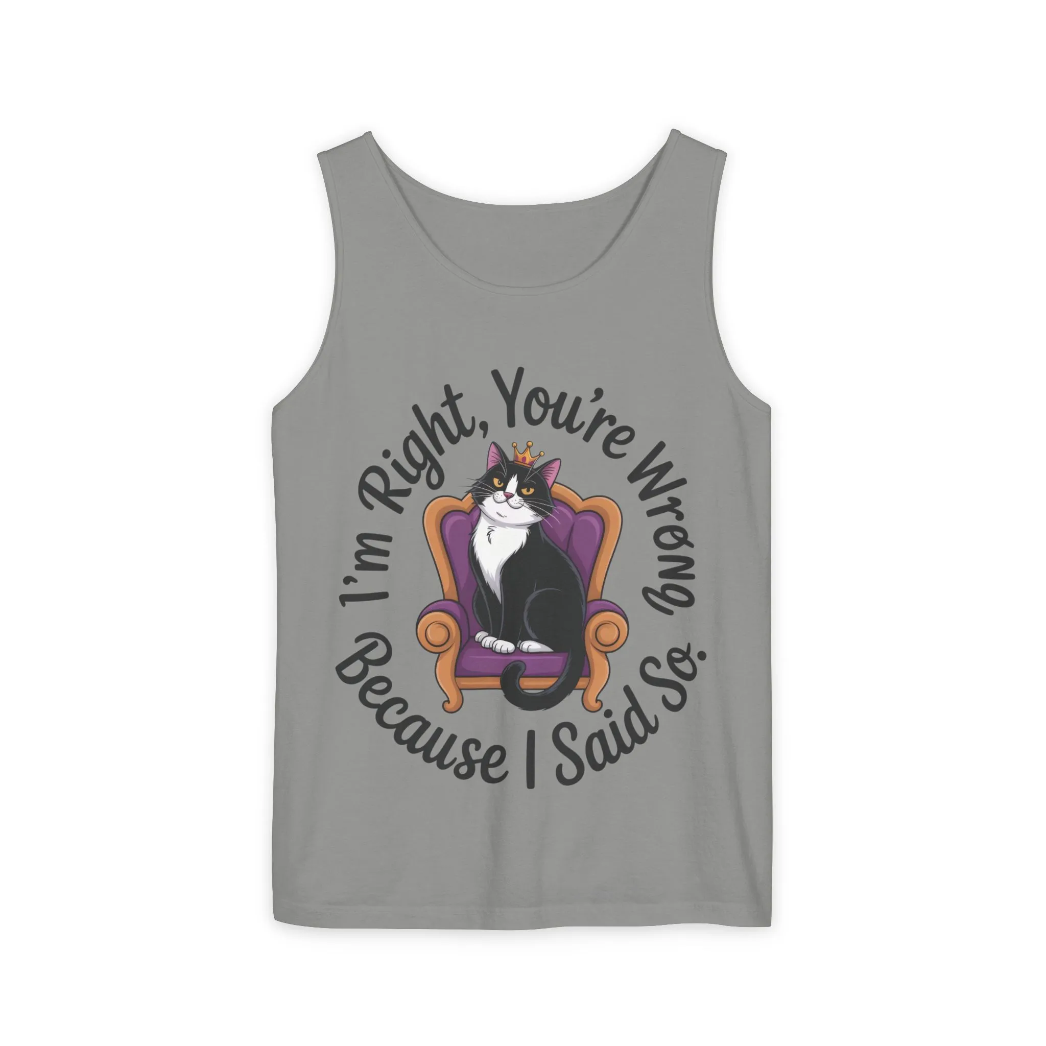 Funny Cat Queen Tank Top, Sassy Cat Graphic Tee for Women, Cat Mom Humor Tee Gift, Funny Graphic T-Shirt, I'm Right, You're Wrong Tee - Image 11