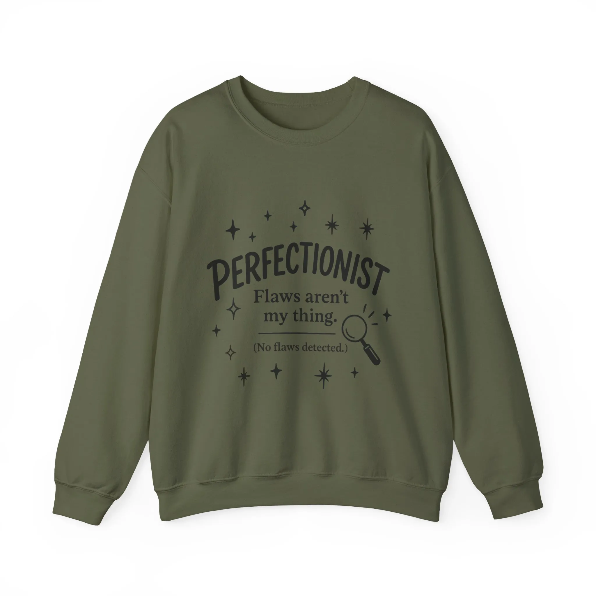 Womens Perfectionist Sweatshirt, Funny Clean Design with Stars, No Flaws Detected Quote Pullover, Minimalist Cozy Gift for Her - Image 13