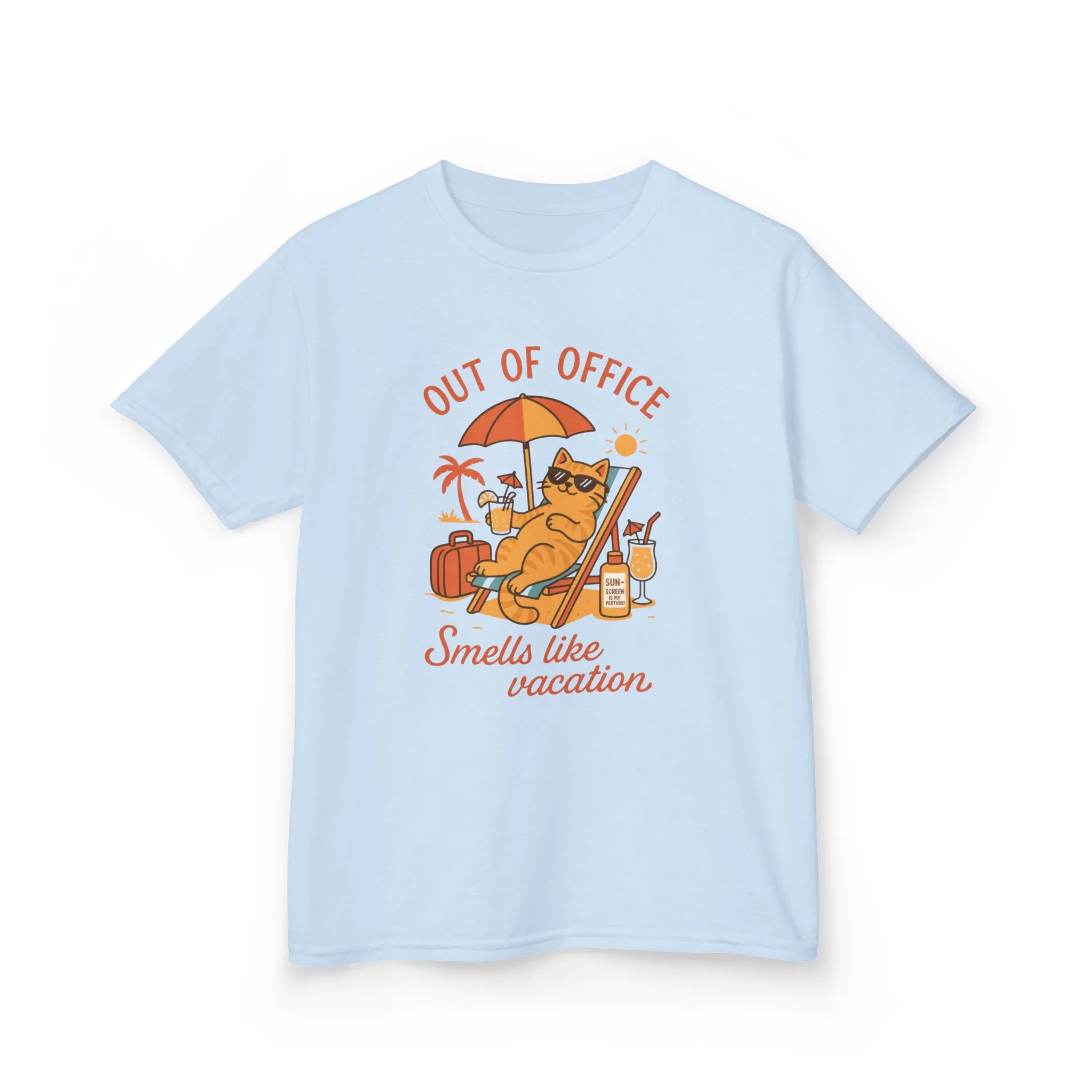 Funny Cat Vacation T-Shirt for Kids, Out of Office Beach Shirt, Summer Holiday Tee, Summer Fun, Beachwear, Travel Tee, Gift for Kids - Image 13