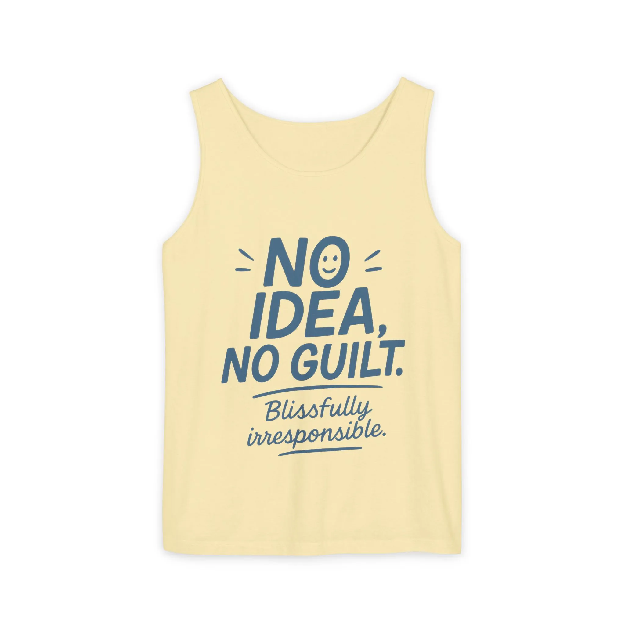 Womens No Guilt Tank Top, No Idea Funny Quote, Blissfully Irresponsible Workout Tee, Casual Sleeveless Top, Summer Activewear, Relaxed Style - Image 21
