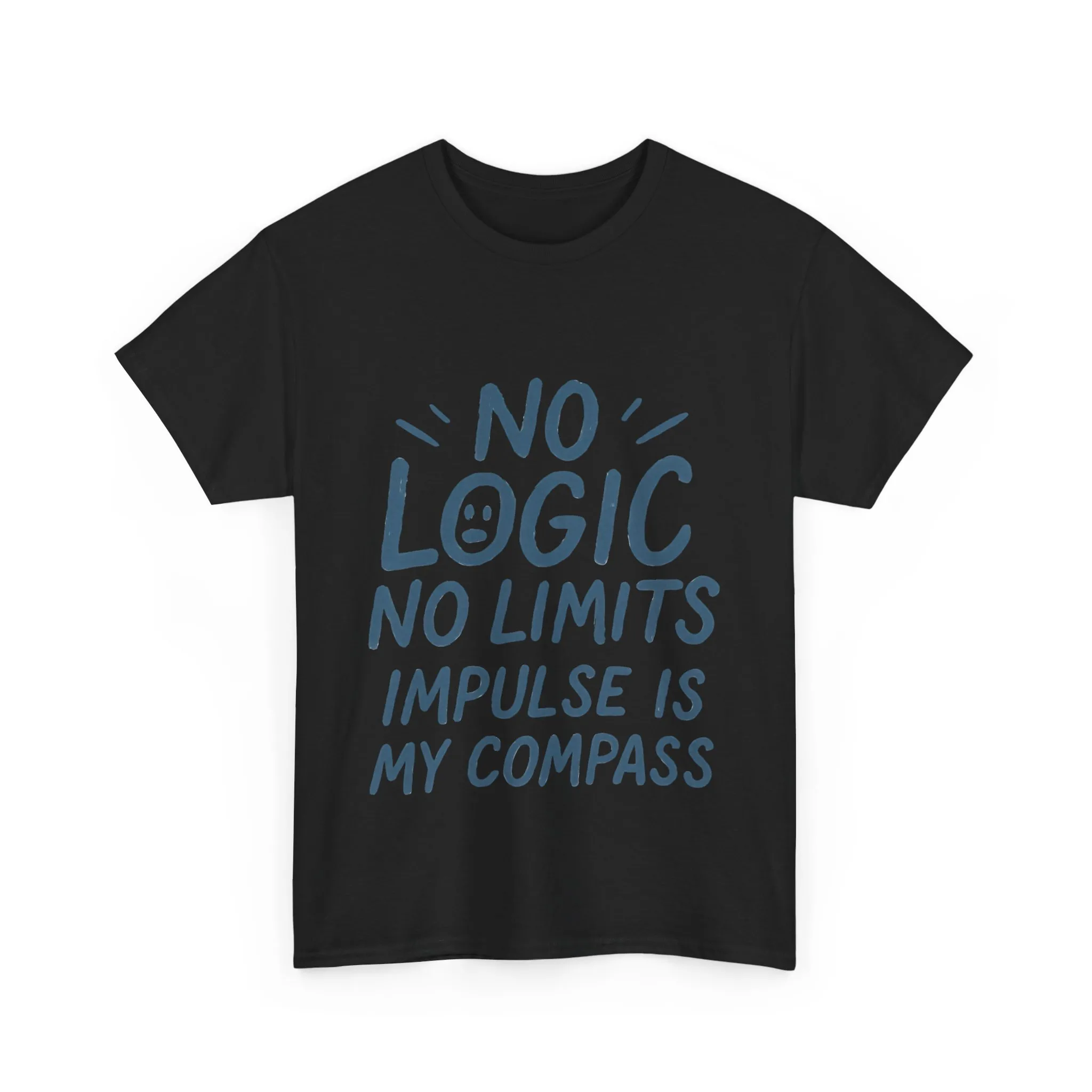 Funny No Logic Mens T-Shirt, No Limits Impulse Quote, Relaxed Fit Graphic Tee, Gift for Him, Casual Wear for Creatives, Gift for Artists - Image 7