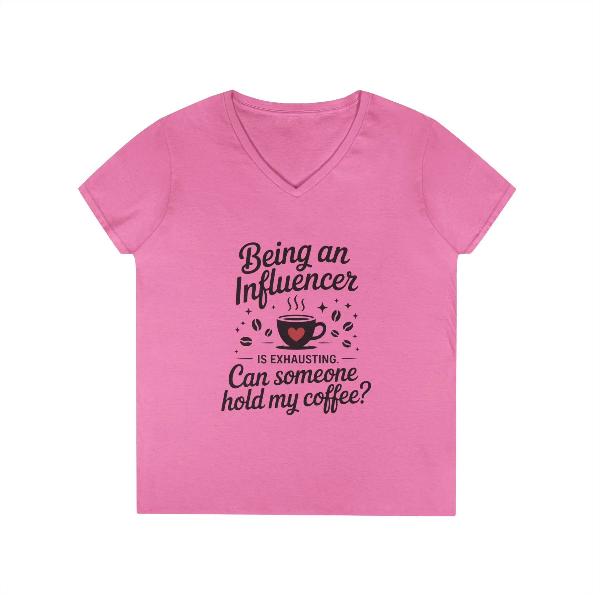 Funny Influencer V-Neck T-Shirt, Social Media Humor Womens Tee, Content Creators, Instagram girl top, tiktok fashion, gift for Coffee Lovers - Image 19