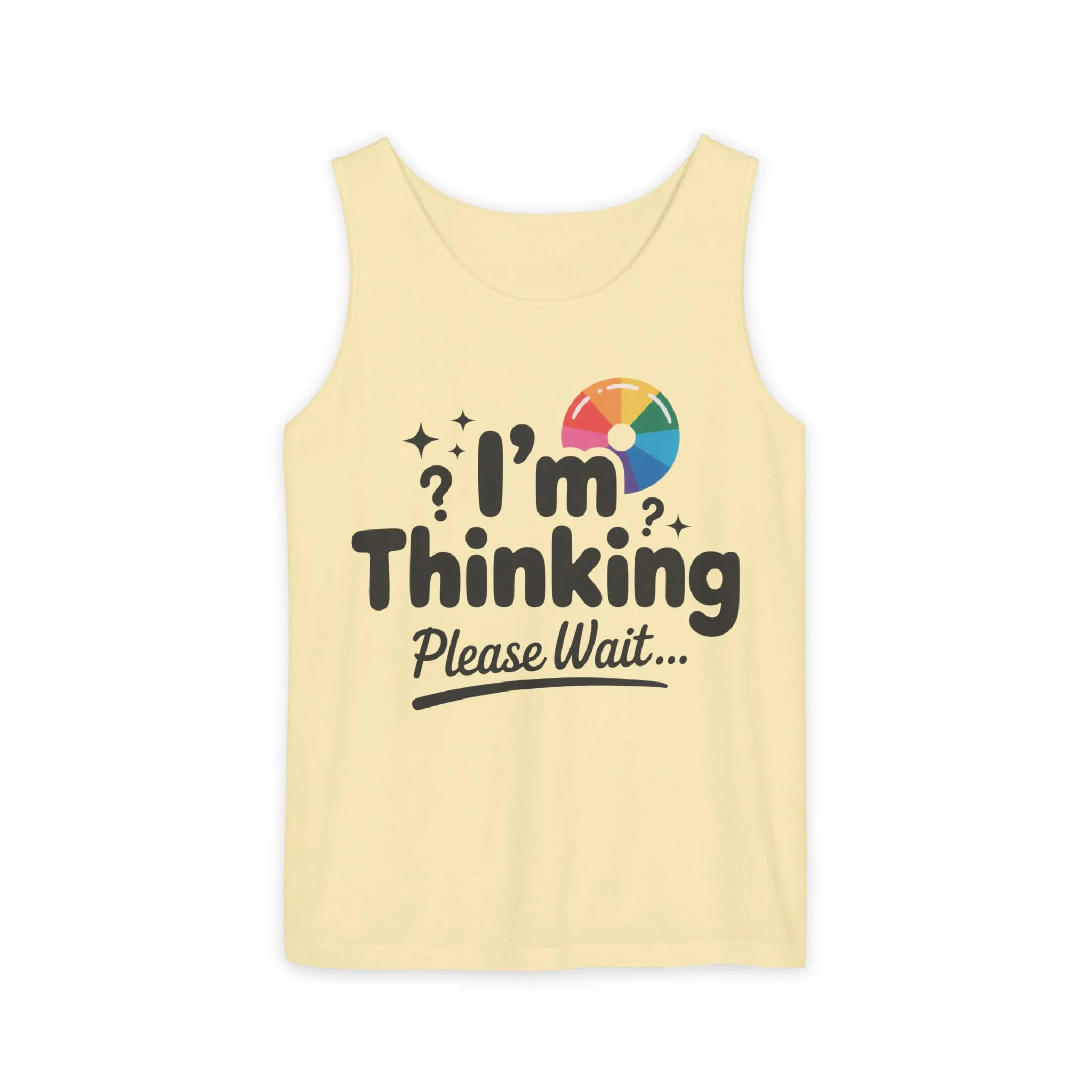 Funny - Im Thinking Please Wait - Mens Tank Top, Cute Geeky Gift for Introverts, Programmers, Designers, Fun Humor Shirt, Gift for Adults - Image 2