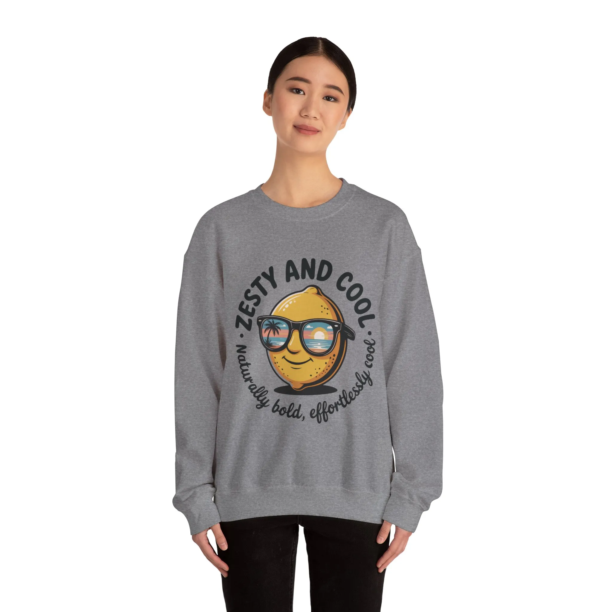 Zesty and Cool Crewneck Sweatshirt, Womens Lemon Sweatshirt for Casual Wear, Trendy Gift, Summer Vibes, Comfortable Apparel - Image 14
