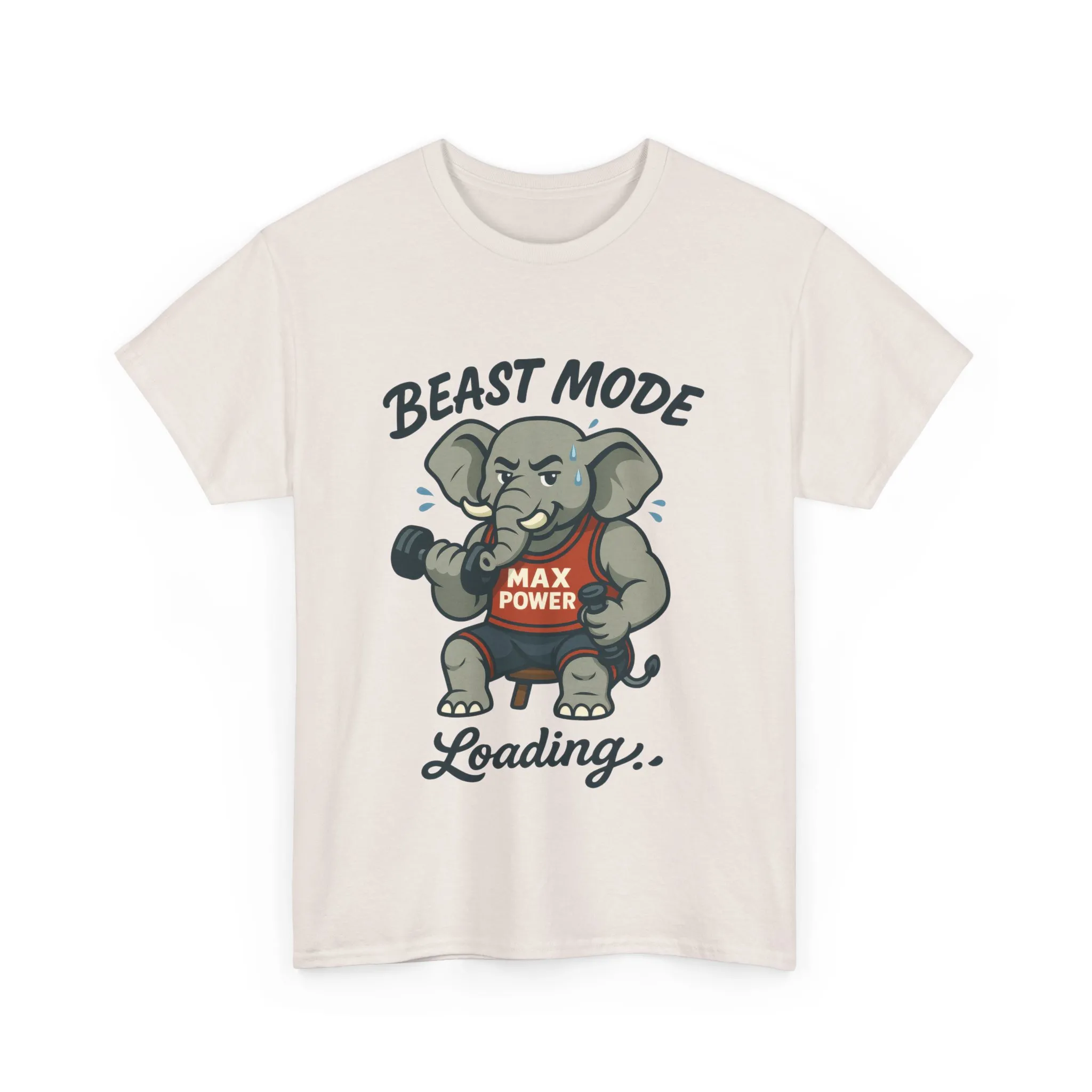 Beast Mode Elephant Gym Shirt, Funny Workout T-Shirt For Men, Max Power Fitness Tee, Beast Mode Loading Graphic, Gym Motivation Gift - Image 4