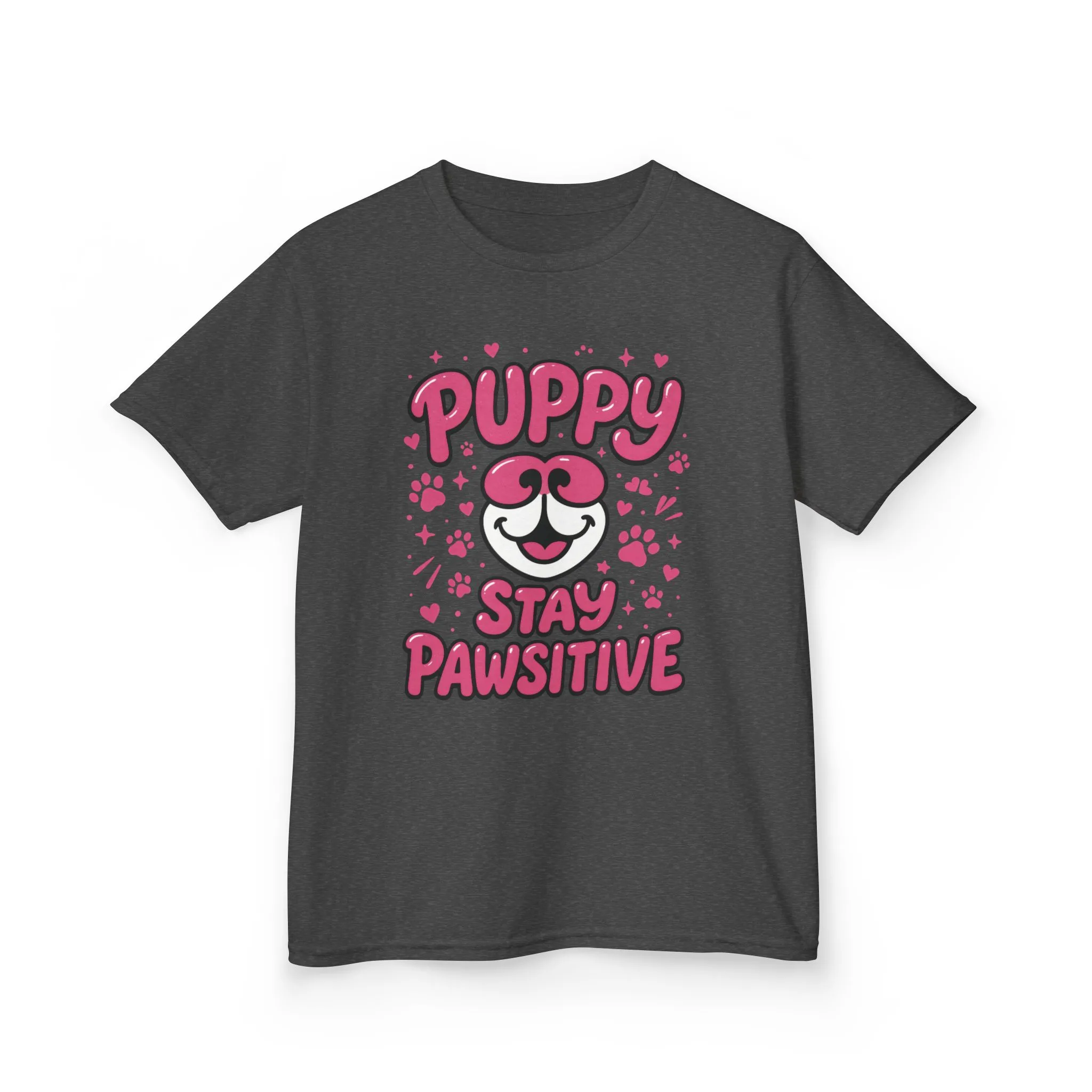 Puppy Stay Pawsitive Youth T-Shirt - Cute Positive Dog Shirt for Teens - Fun Puppy Paw Graphic Kids Tee, Kids Gift, Pet Lover Shirt - Image 9