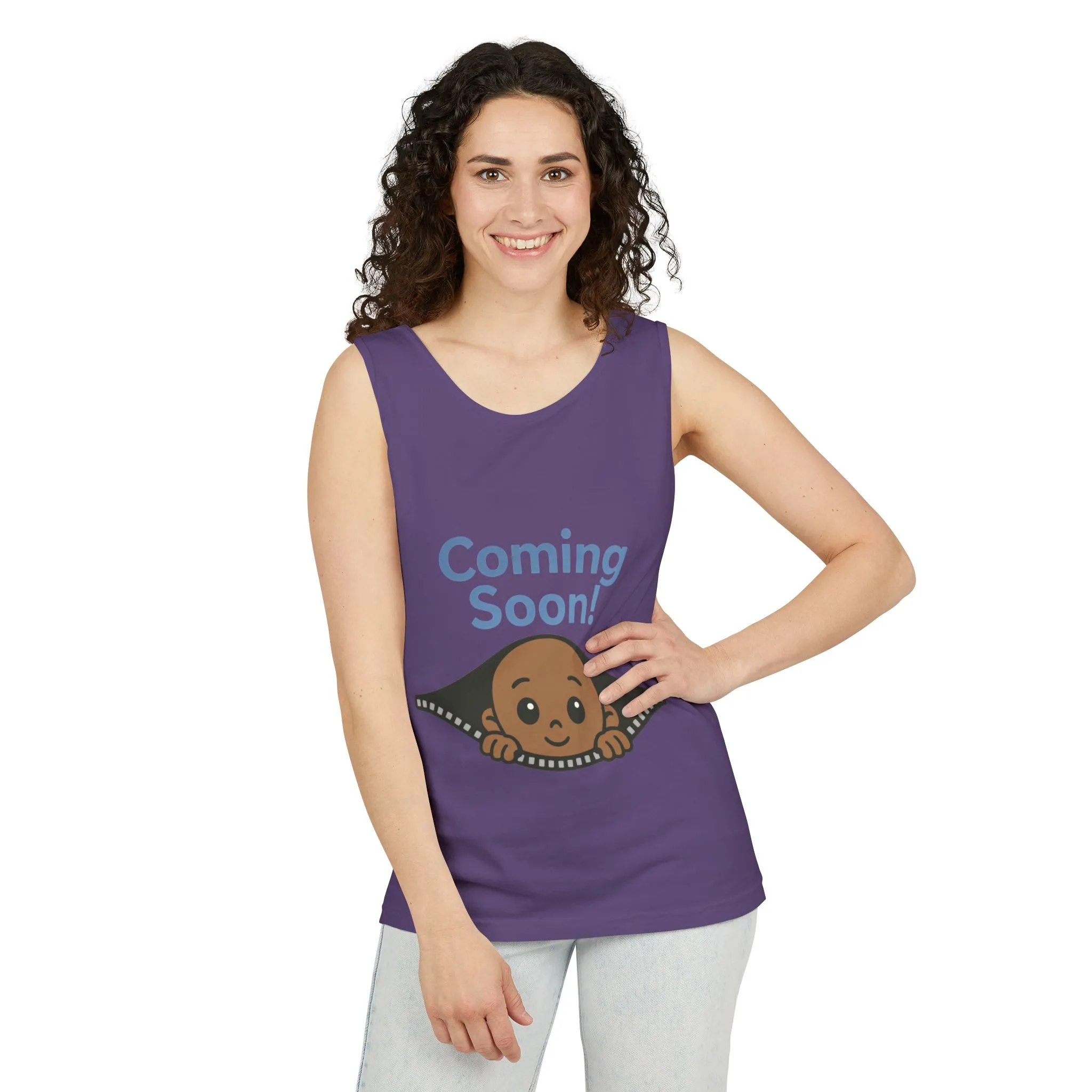 Coming Soon Maternity Tank Top, Cute Baby Boy Pregnancy Announcement Tee, Funny Expecting Mom Gift, Gender Reveal Tee, Baby Shower Top - Image 24