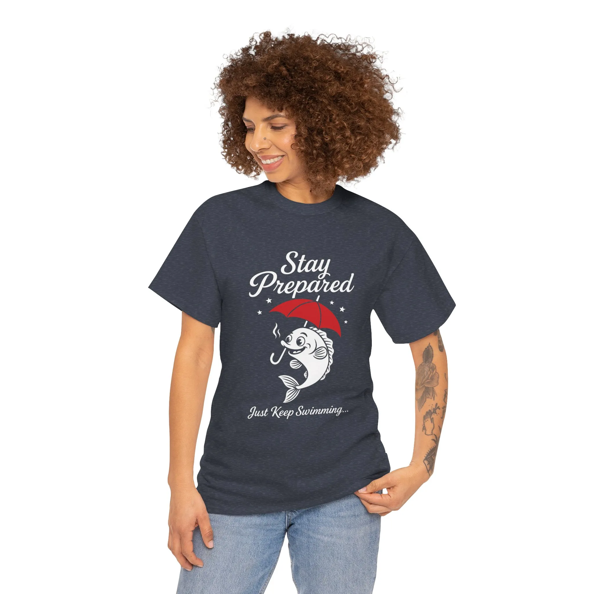 Stay Prepared Fish Shirt for Women - Just Keep Swimming Funny Nautical Tee - Positive Fishing Gift, Outdoor Adventure Apparel - Image 17