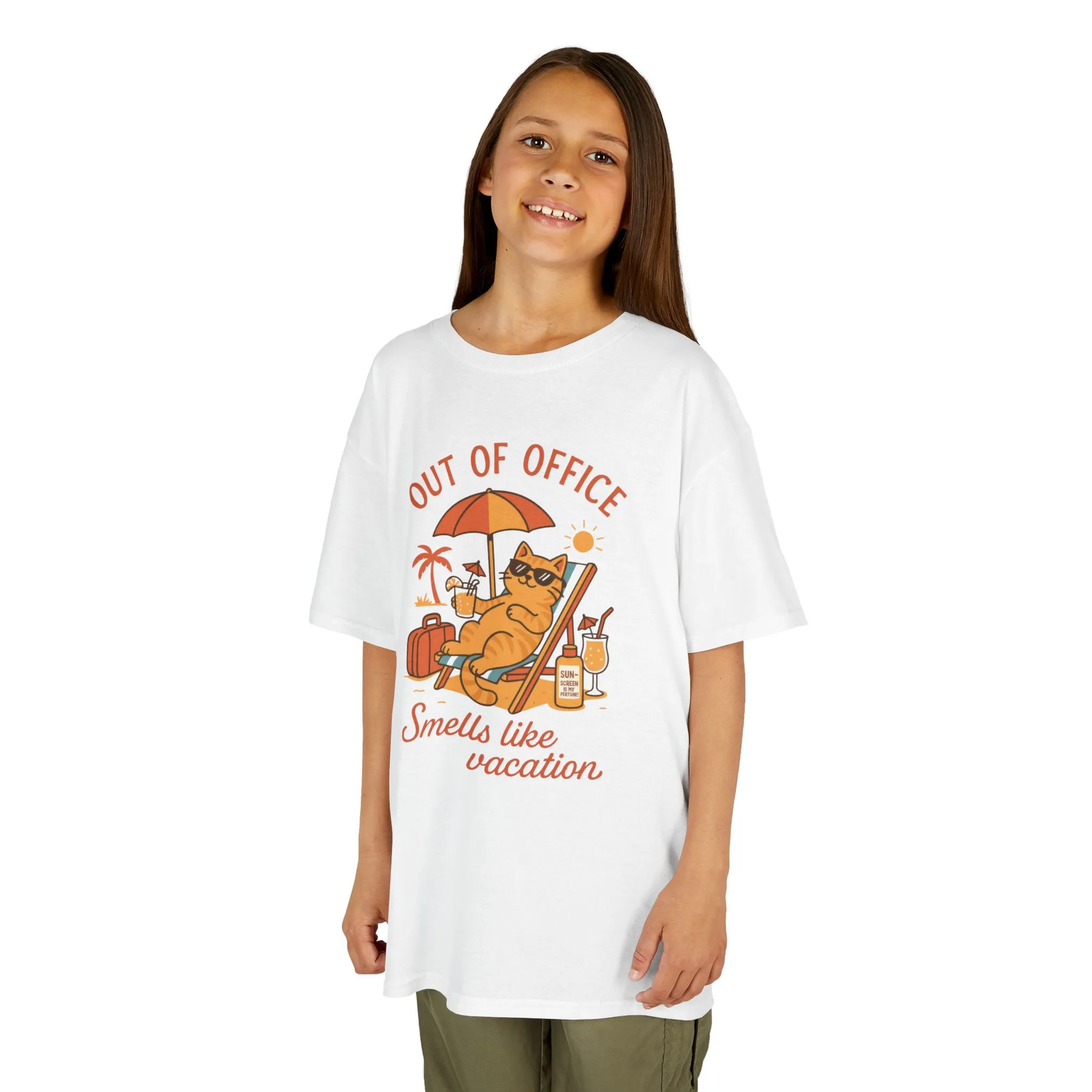 Funny Cat Vacation T-Shirt for Kids, Out of Office Beach Shirt, Summer Holiday Tee, Summer Fun, Beachwear, Travel Tee, Gift for Kids - Image 2