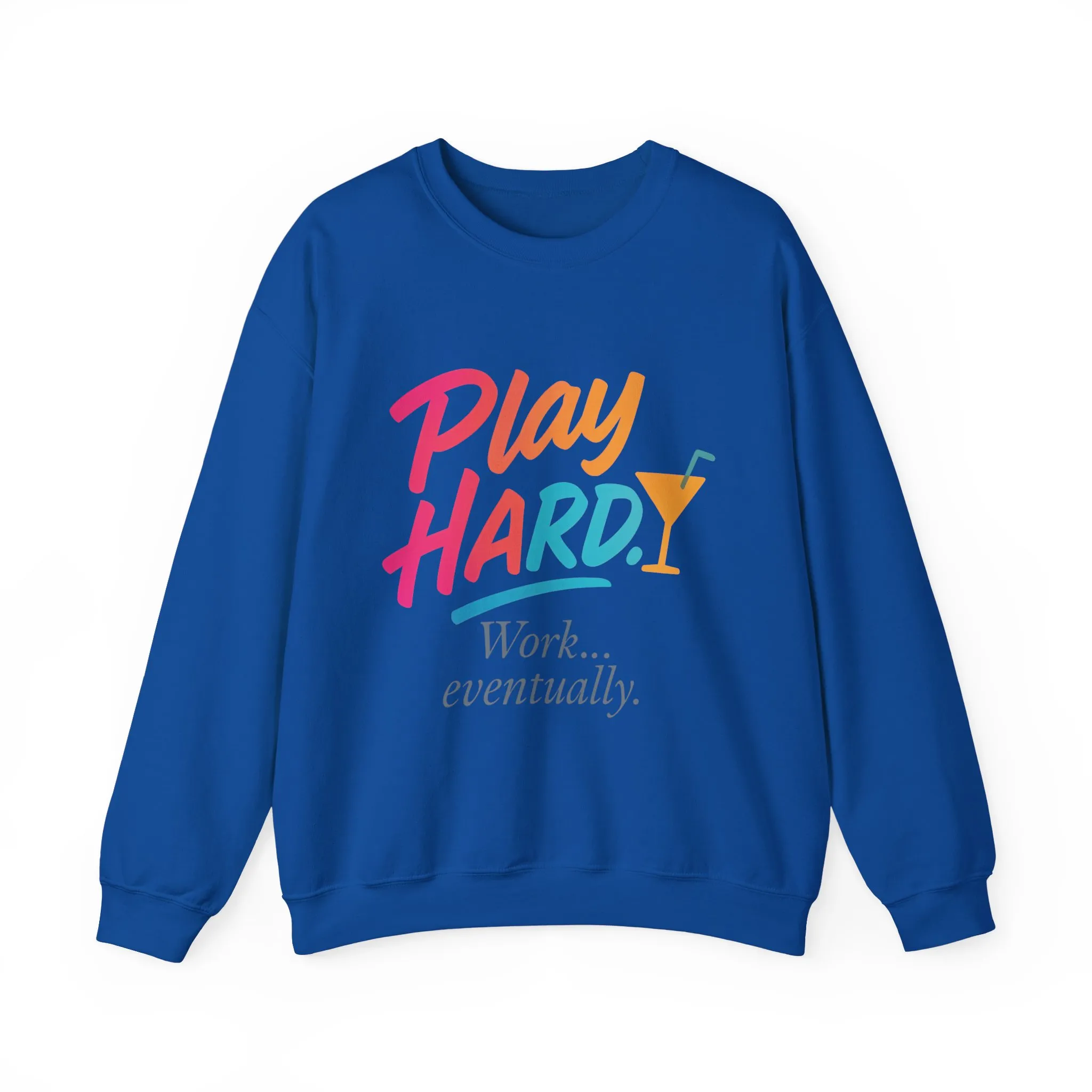 Play Hard Work Eventually Sweatshirt, Funny Cocktail Graphic Tee, Womens Party Sweatshirt, Relaxed Vacation Top, Cozy Style - Image 13