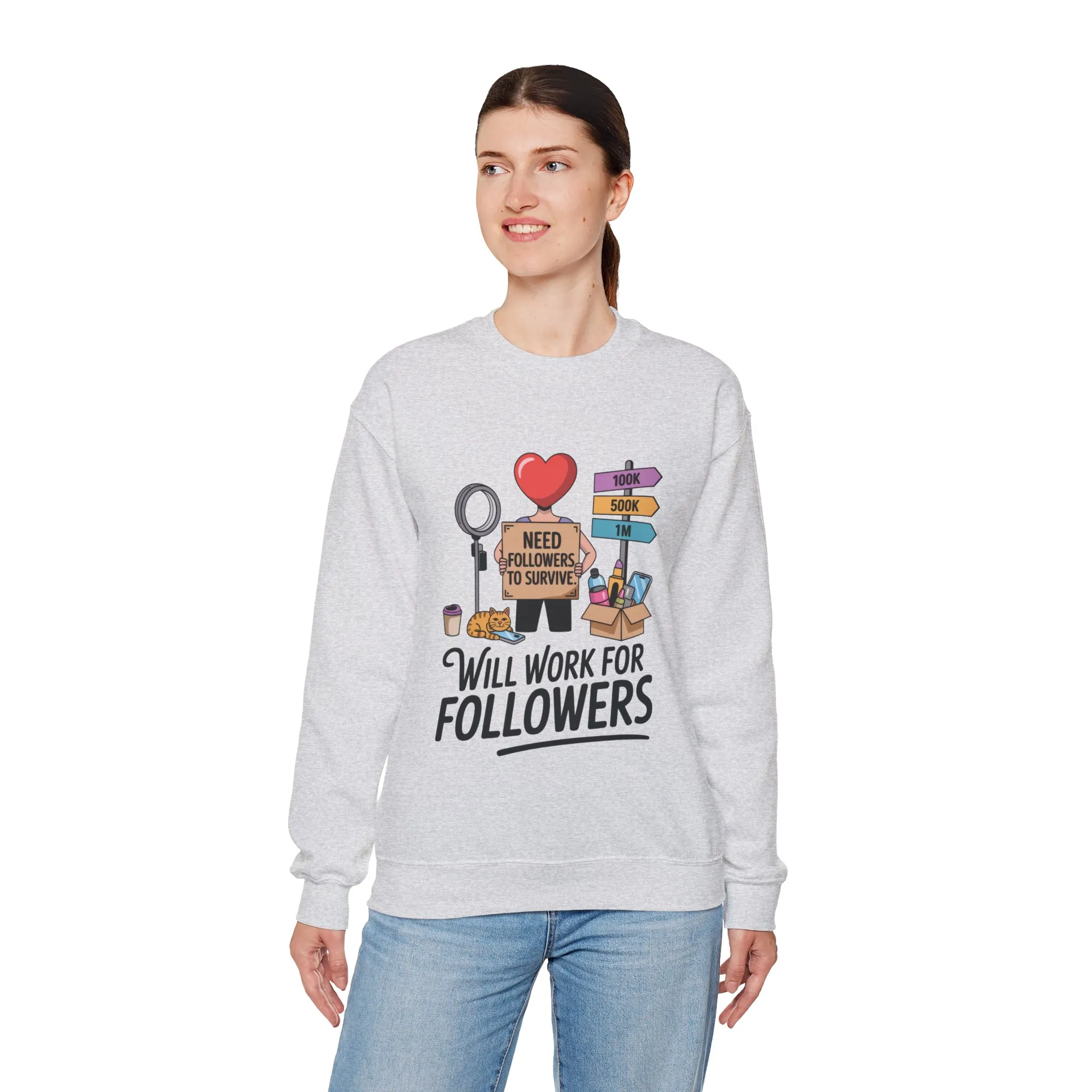 Funny Influencer Womens Sweatshirt, Social Media Sweatshirt, Humor Gifts, Crewneck for Influencers, Casual Wear, Womens Cozy Meme Top - Image 33