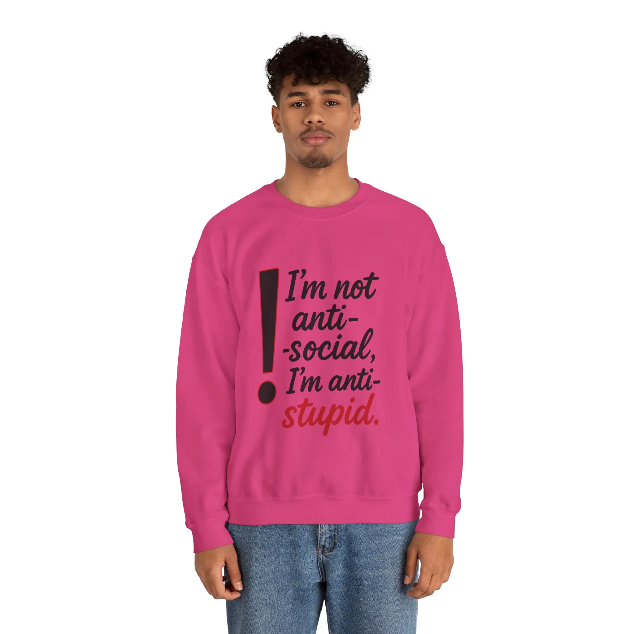 Anti-Stupid Sweatshirt, Funny Unisex Crewneck, Snarky Anti-Social Unisex Crewneck, Gift for Friends, Perfect for Everyday Wear - Image 27