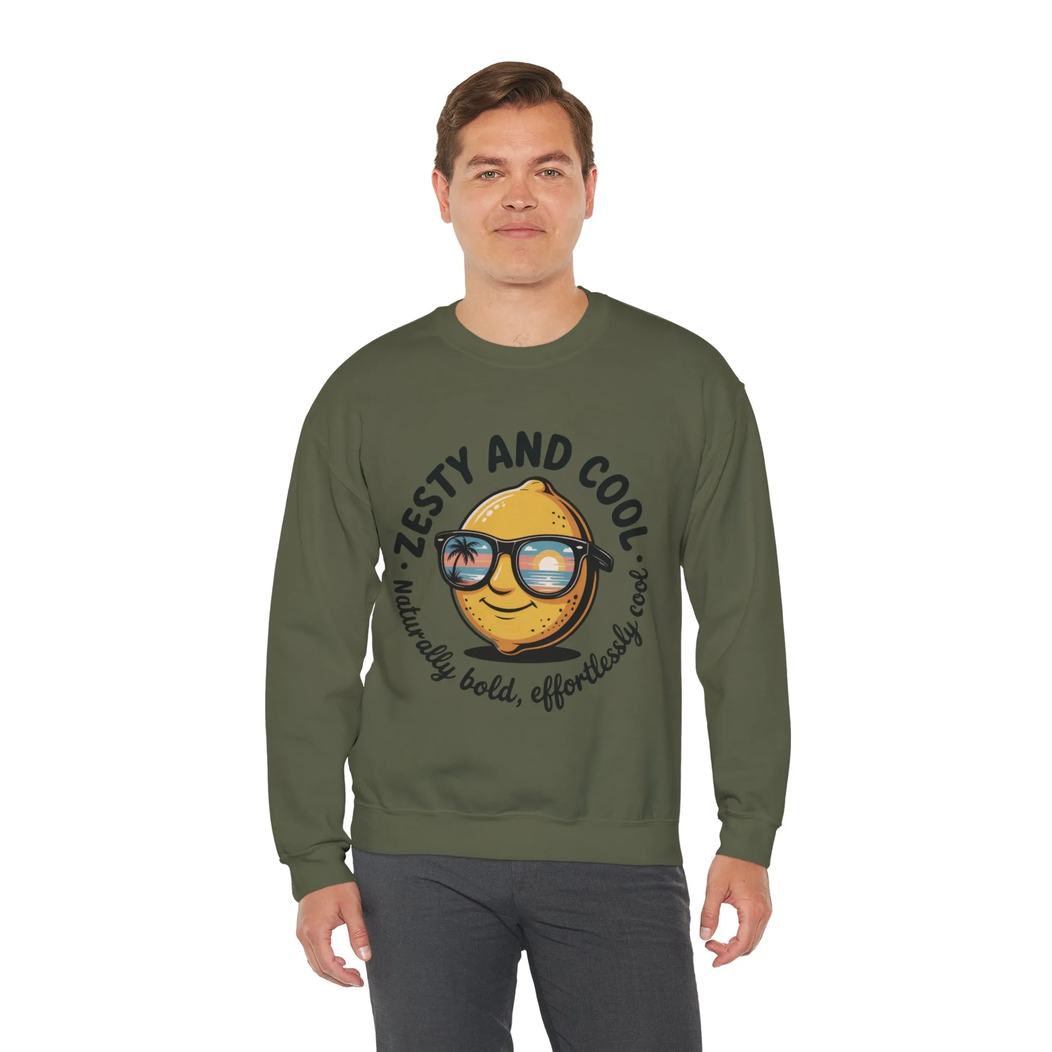 Zesty Lemon Mens Crewneck Sweatshirt - Fun Gift for Friends, Cool Casual Style, Summer Vibes, Mens Graphic Apparel, Perfect for Relaxing - Image 30