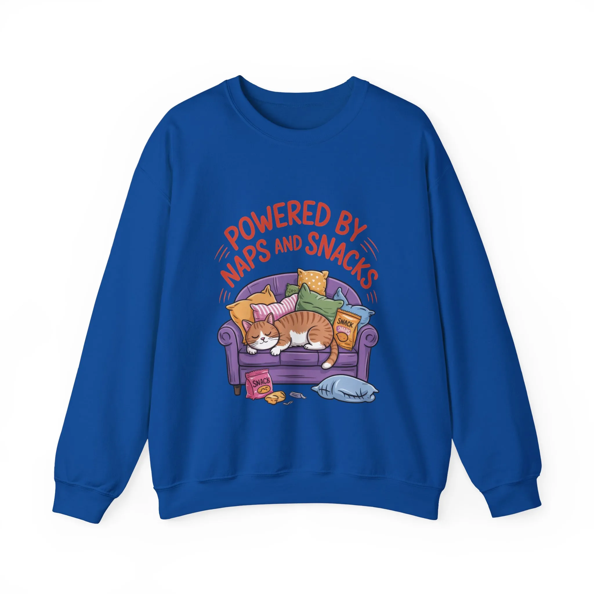 Powered by Naps and Snacks Sweatshirt, Cozy Lounge Crewneck, Gifts for Cat Lovers, Funny Cat Sweatshirt, Casual Everyday Wear - Image 22
