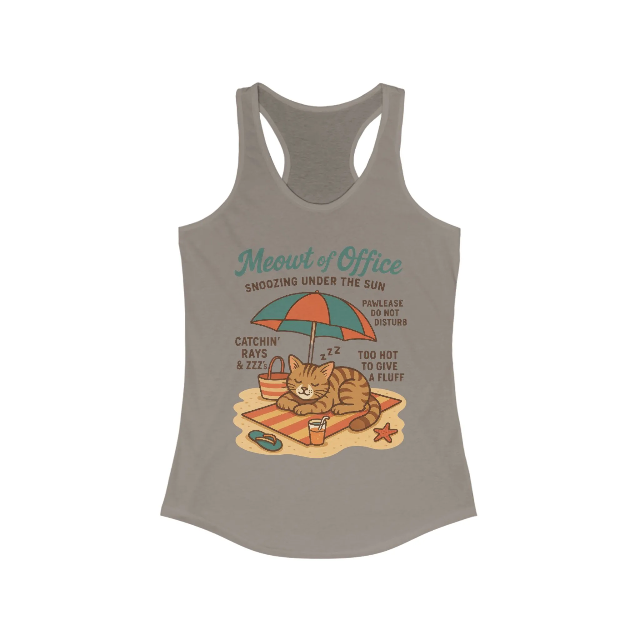 Cat Shirt, Beach Cat Womens Tank Top, Funny Summer Vacation Tee, Lazy Cat Humor Gift, Cat Lover Tank, Fun Summer Wear, Gift for Cat Moms - Image 7