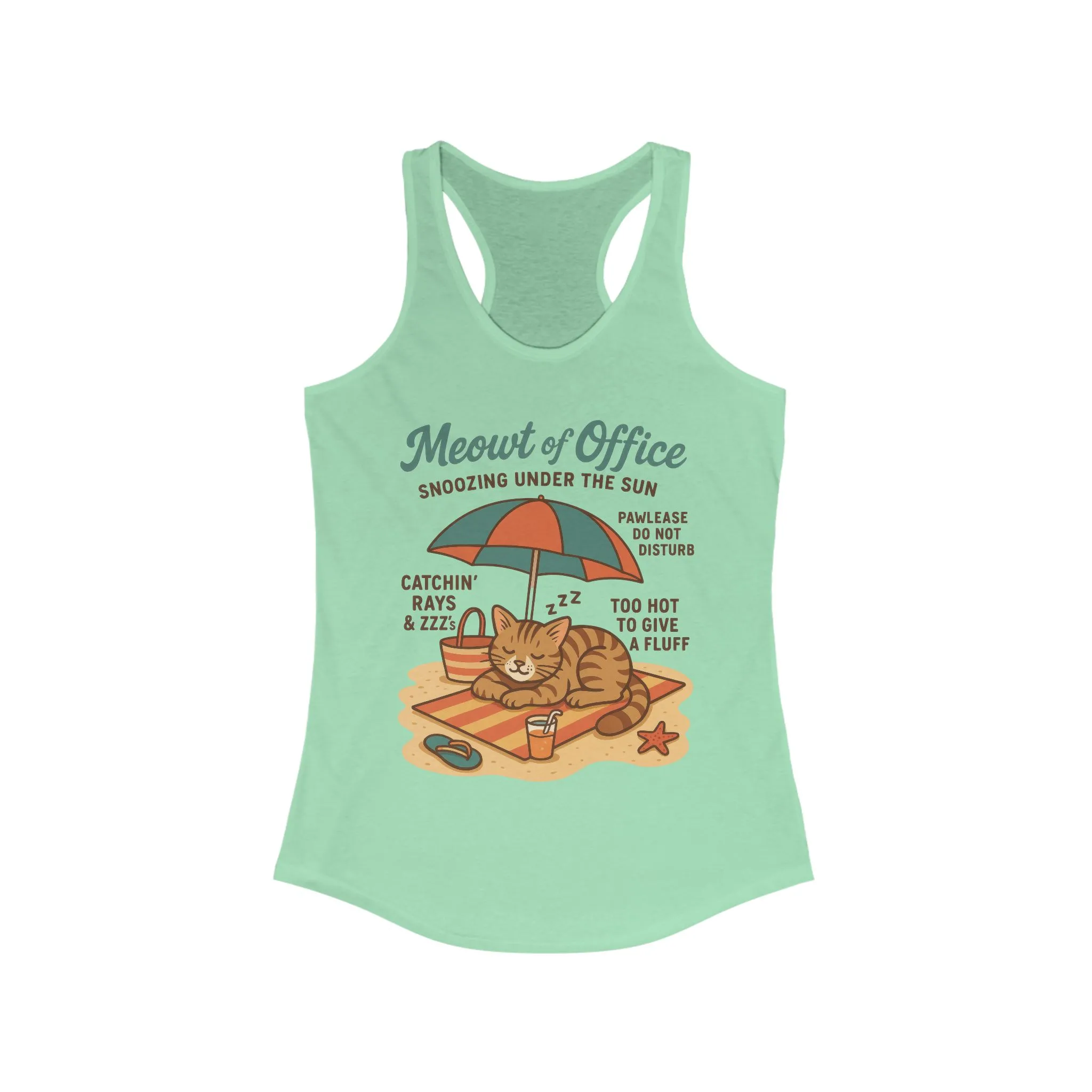 Cat Shirt, Beach Cat Womens Tank Top, Funny Summer Vacation Tee, Lazy Cat Humor Gift, Cat Lover Tank, Fun Summer Wear, Gift for Cat Moms - Image 9