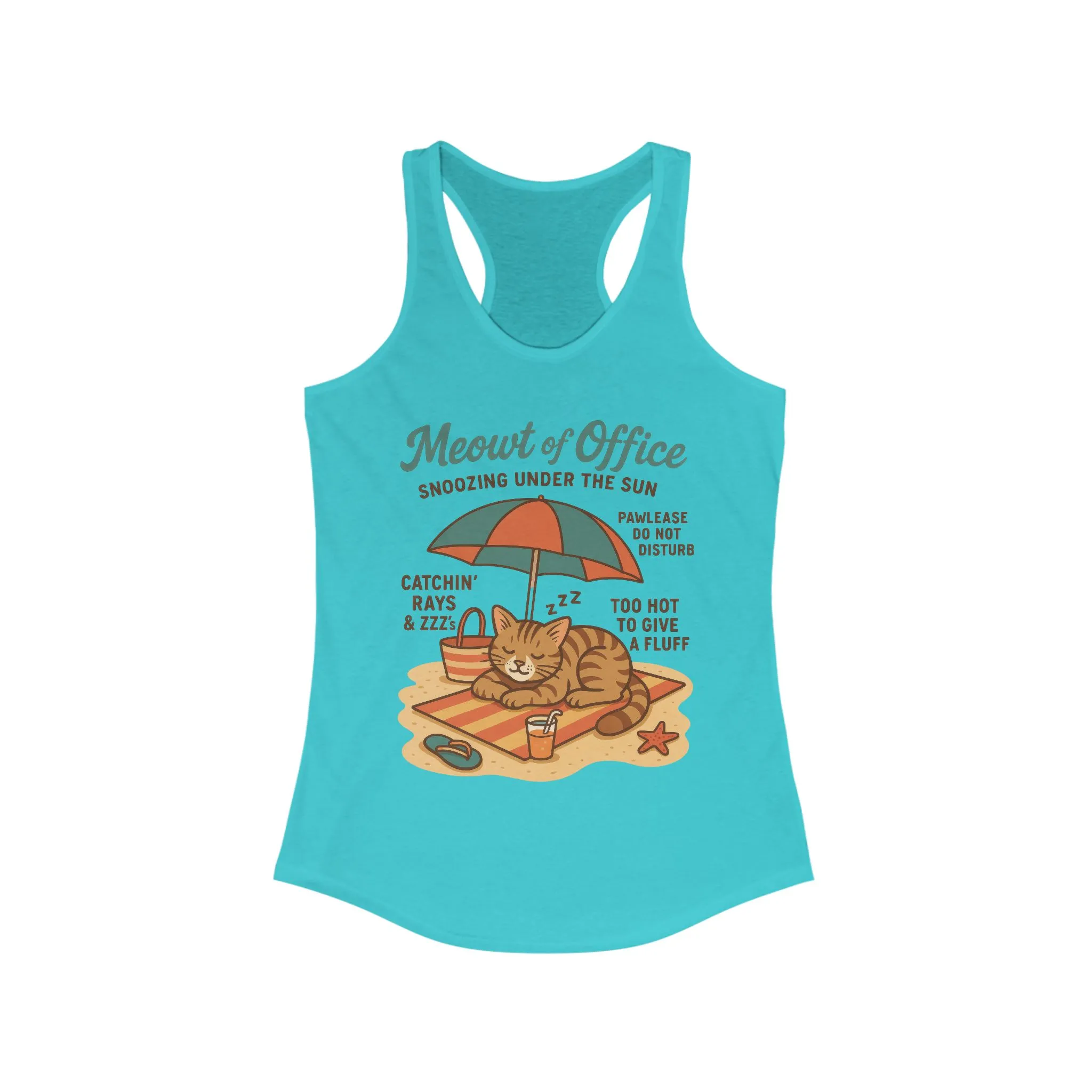 Cat Shirt, Beach Cat Womens Tank Top, Funny Summer Vacation Tee, Lazy Cat Humor Gift, Cat Lover Tank, Fun Summer Wear, Gift for Cat Moms - Image 11